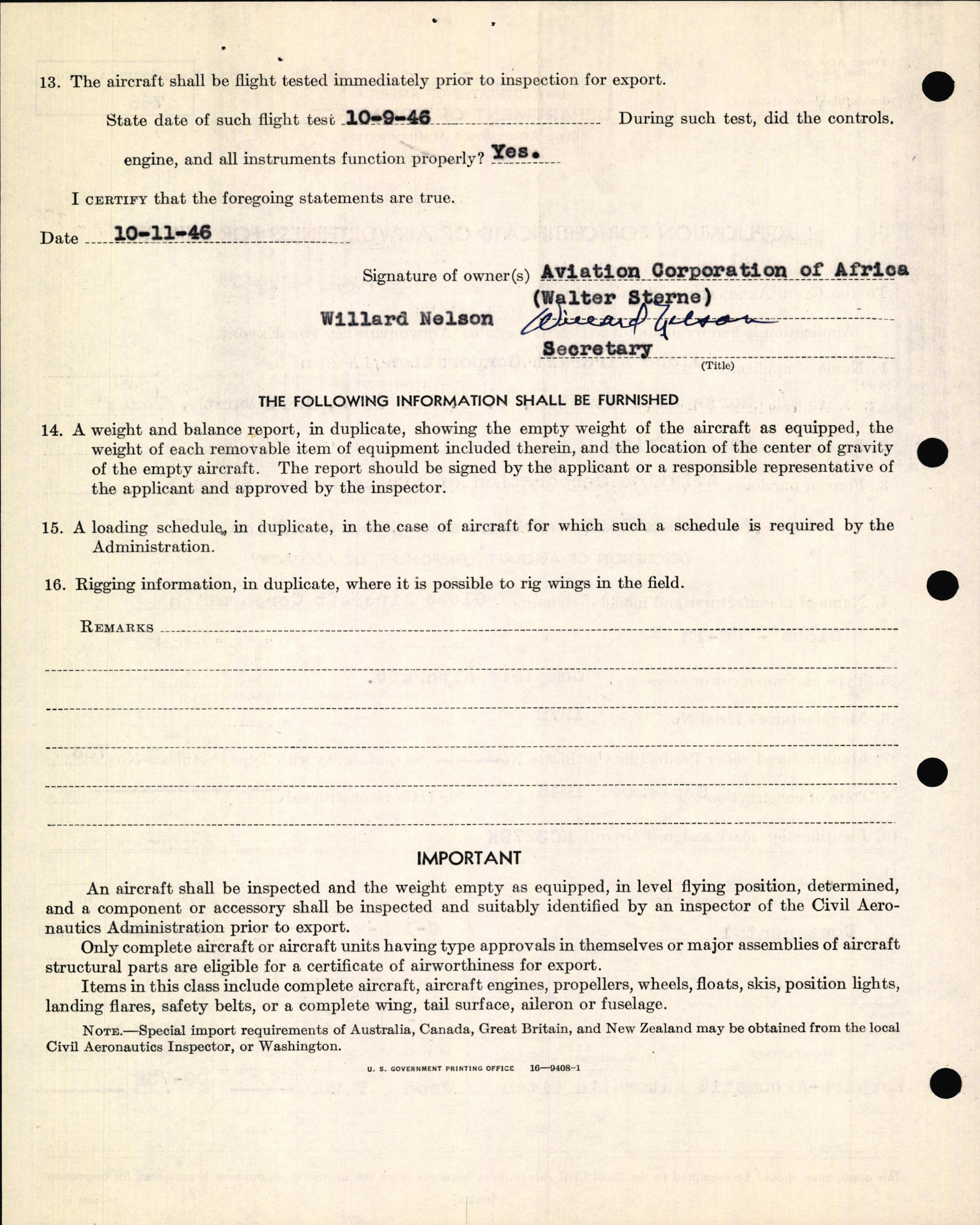 Sample page 6 from AirCorps Library document: Technical Information for Serial Number 1272
