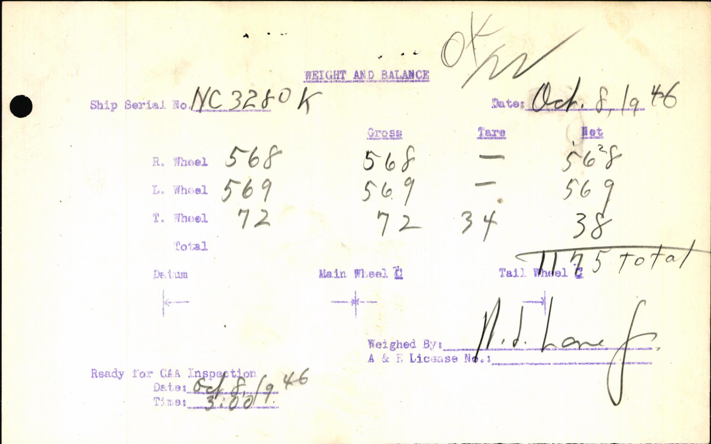 Sample page 3 from AirCorps Library document: Technical Information for Serial Number 1273