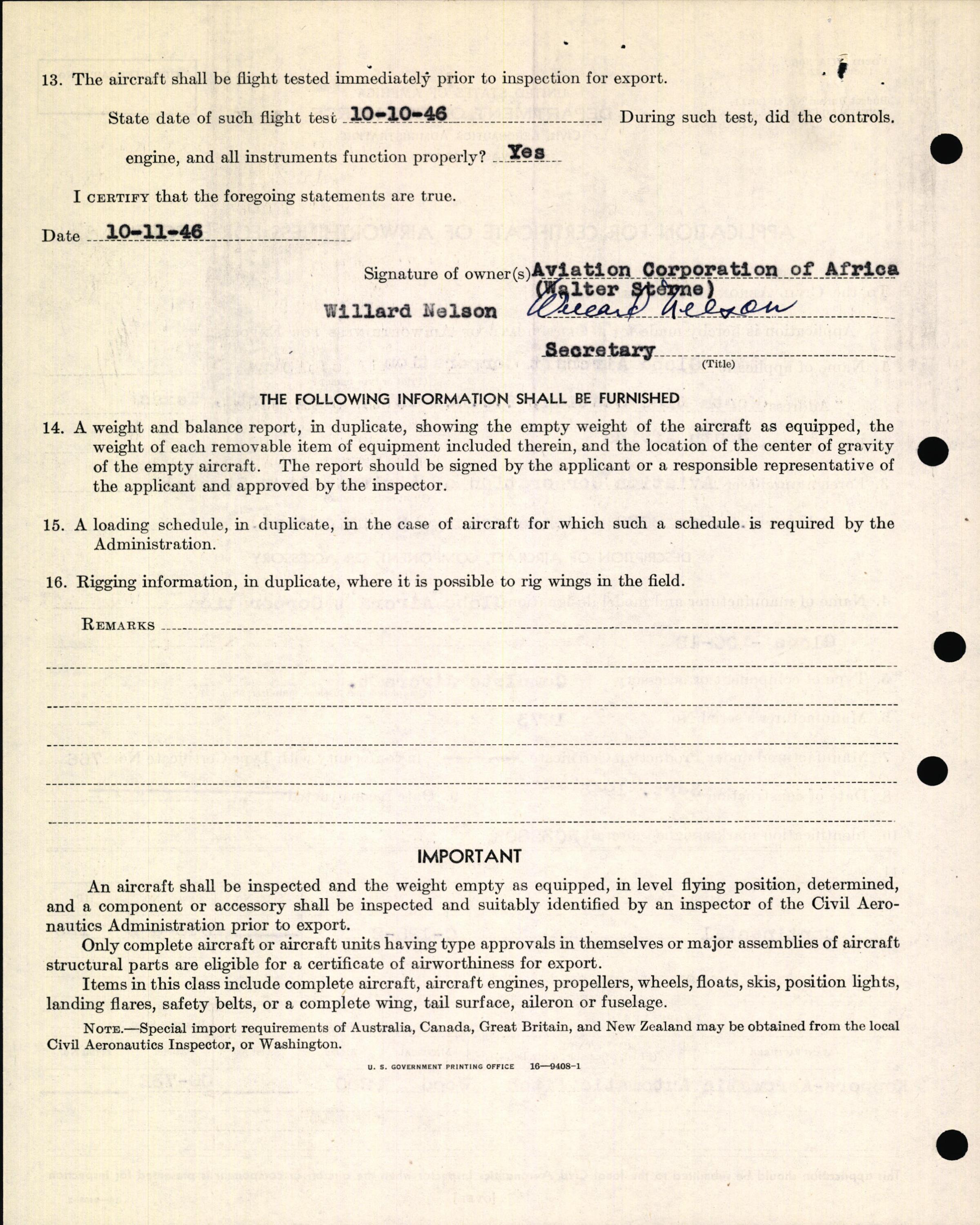 Sample page 6 from AirCorps Library document: Technical Information for Serial Number 1273