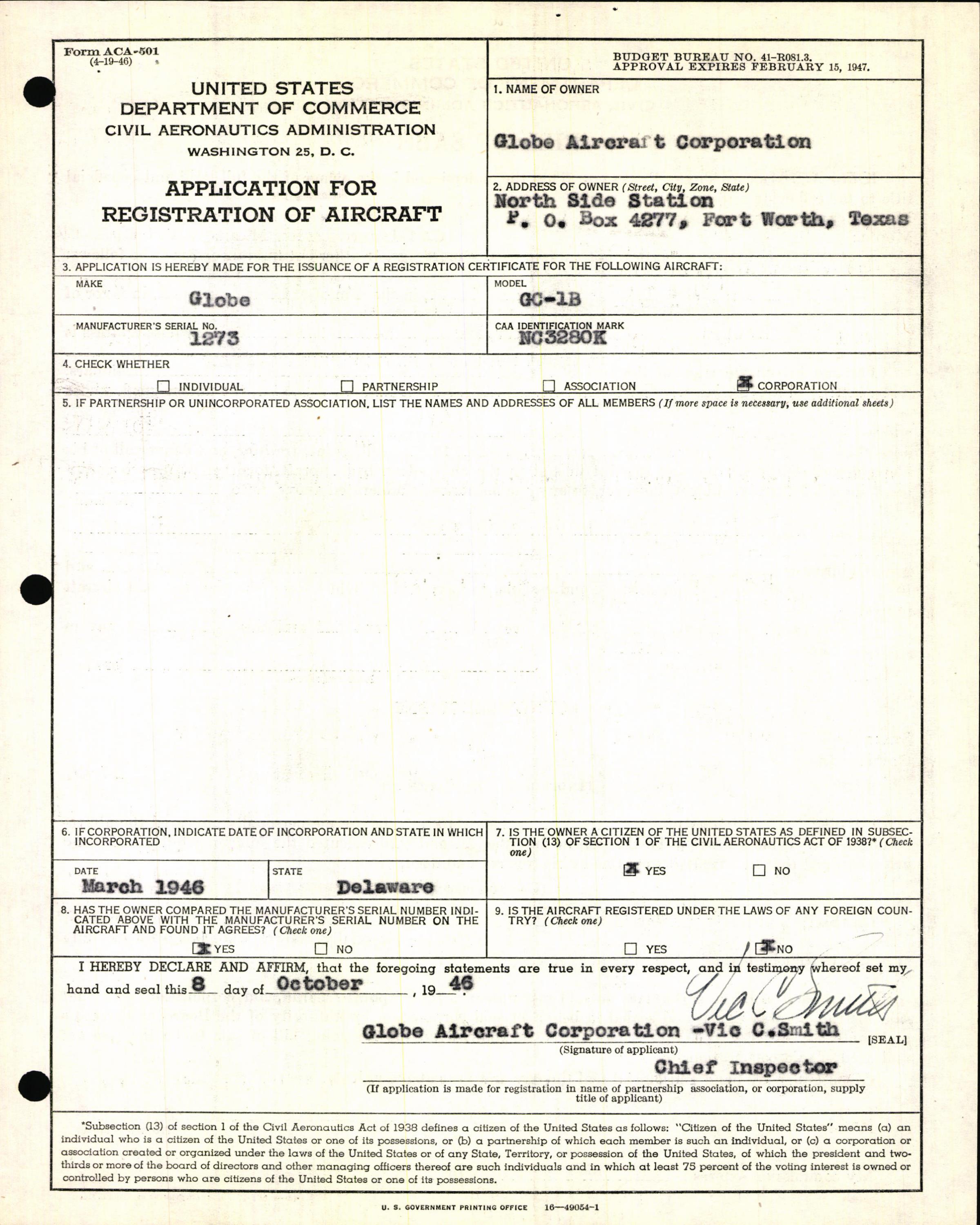 Sample page 7 from AirCorps Library document: Technical Information for Serial Number 1273