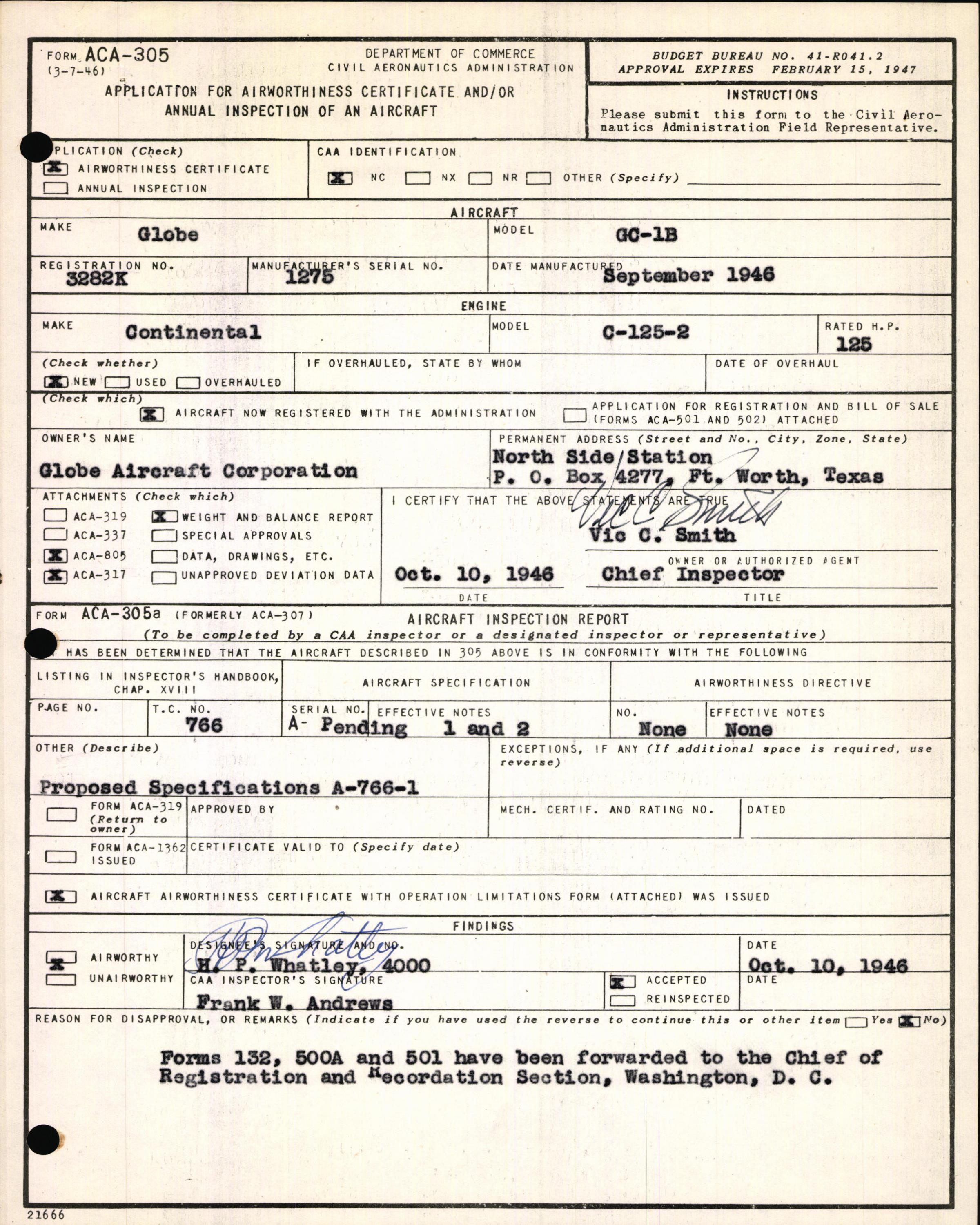 Sample page 5 from AirCorps Library document: Technical Information for Serial Number 1275