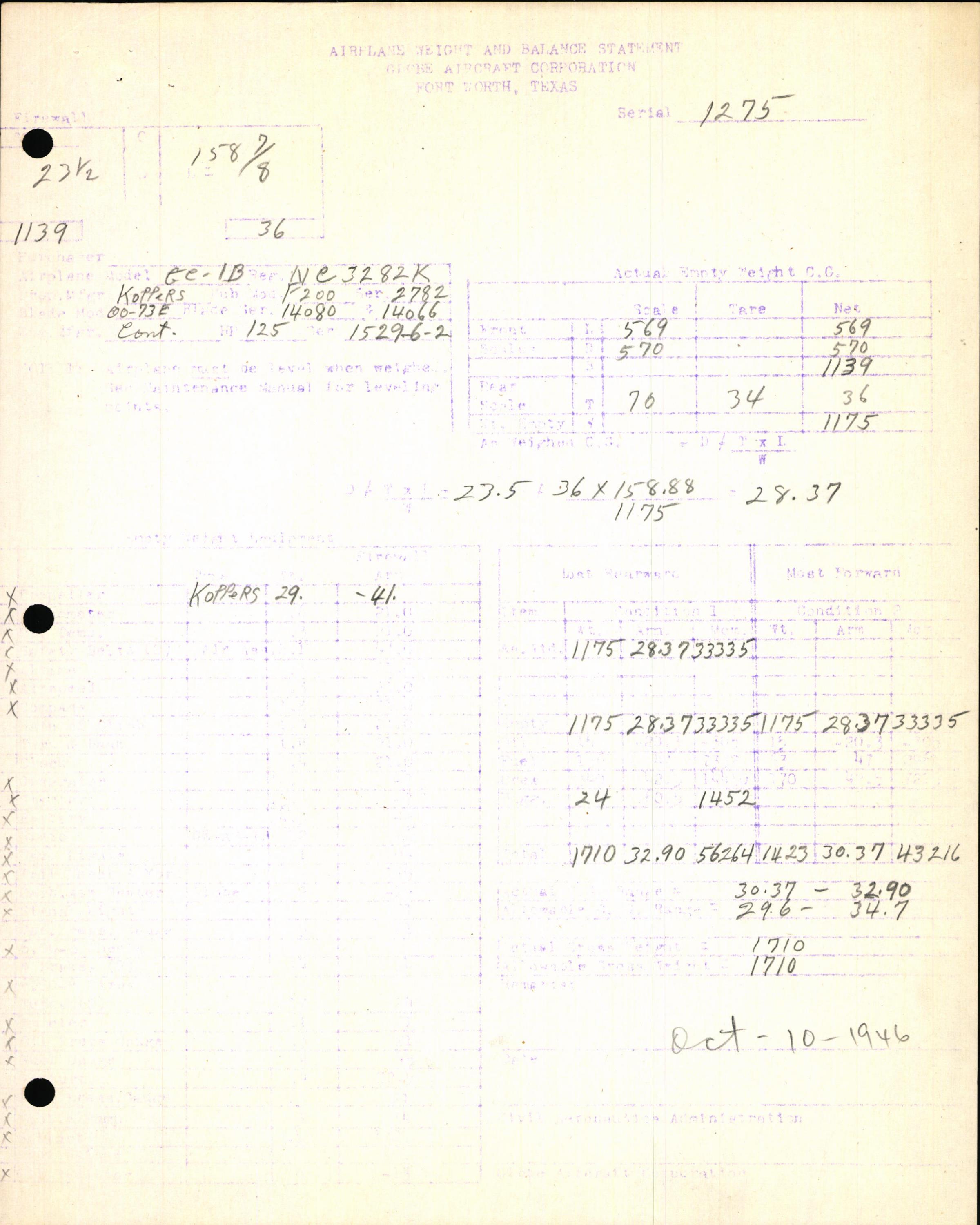 Sample page 7 from AirCorps Library document: Technical Information for Serial Number 1275