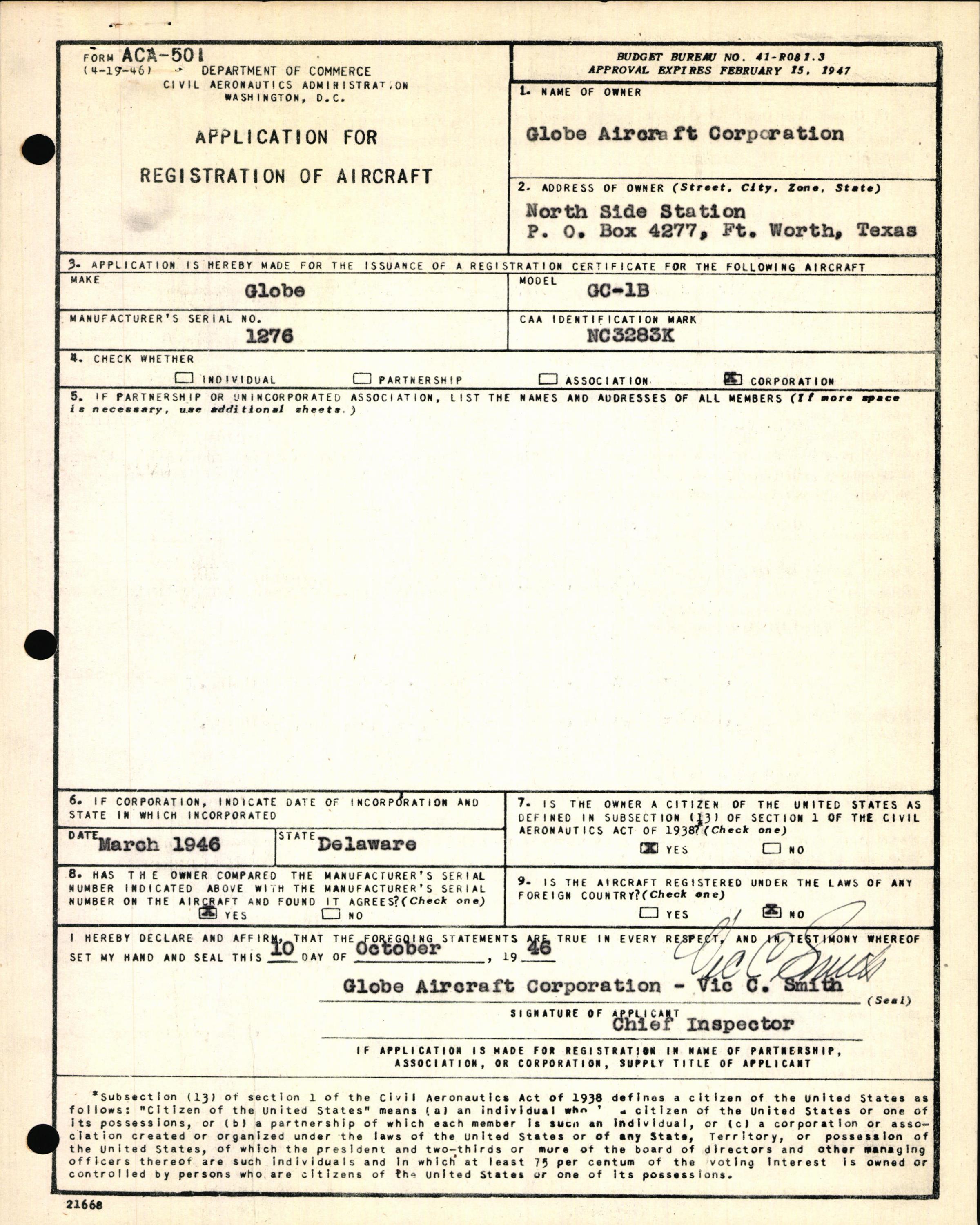 Sample page 5 from AirCorps Library document: Technical Information for Serial Number 1276