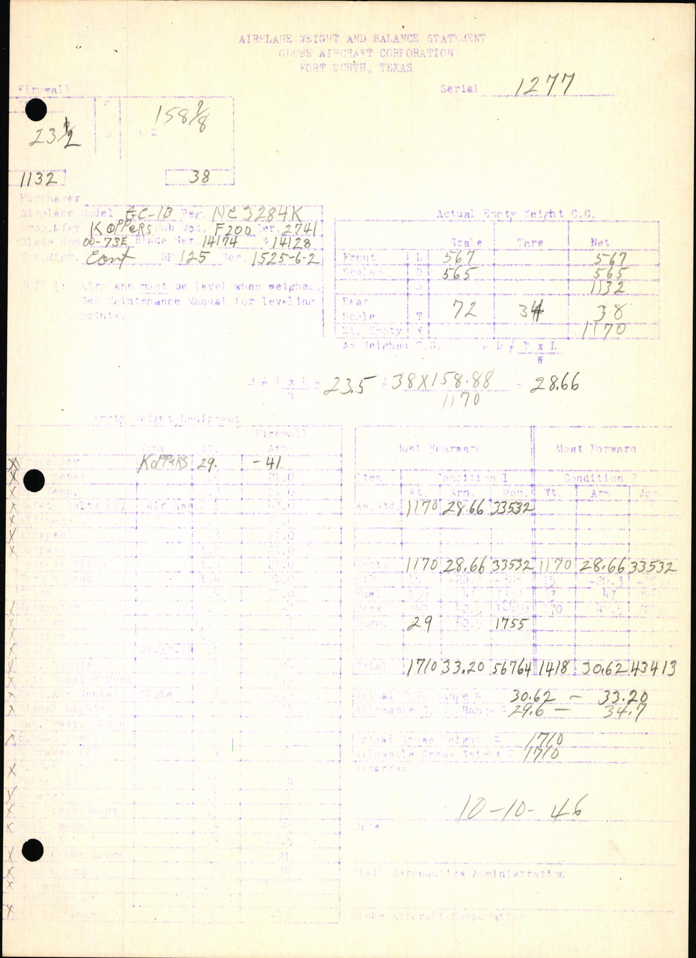 Sample page 7 from AirCorps Library document: Technical Information for Serial Number 1277