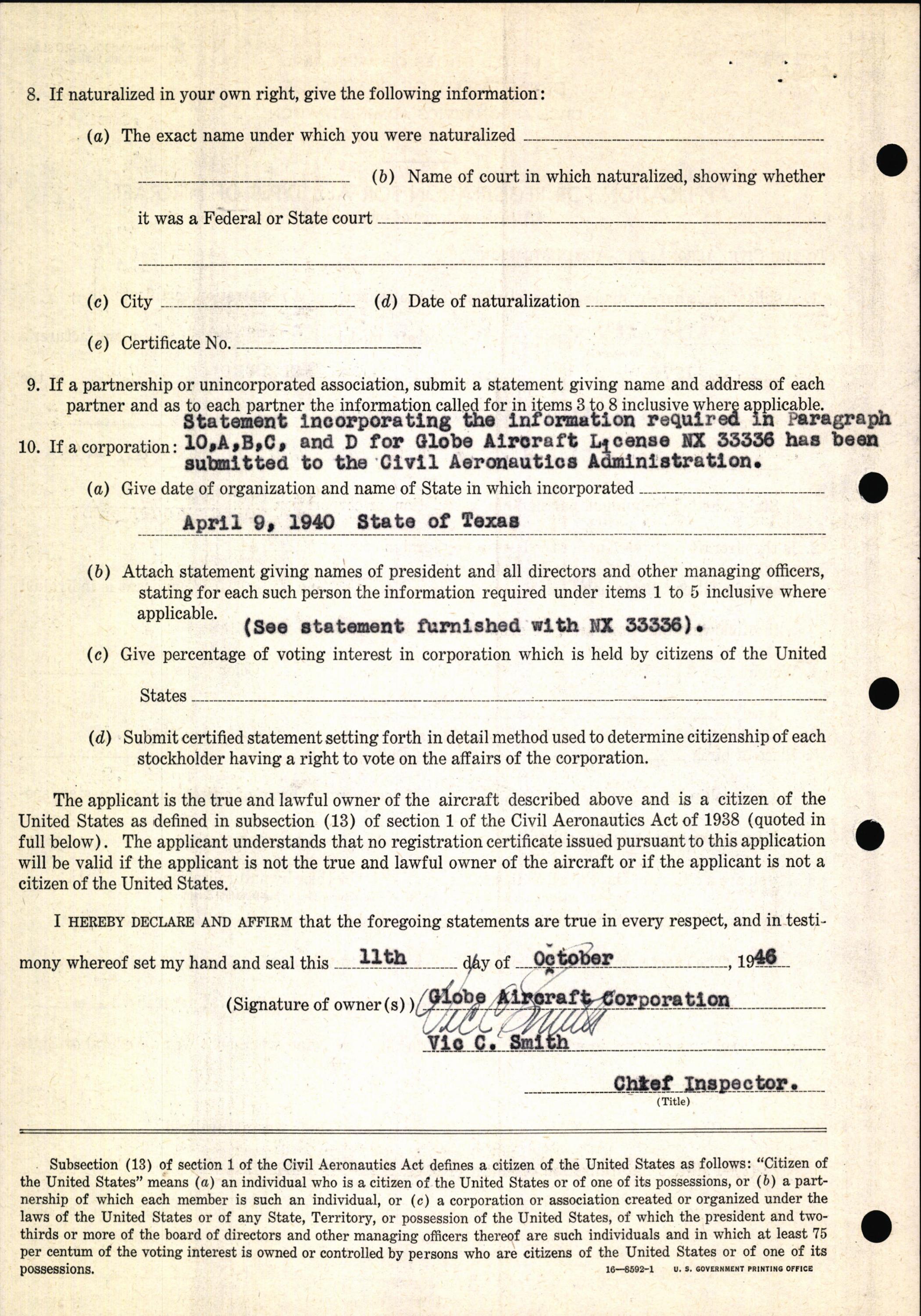 Sample page 4 from AirCorps Library document: Technical Information for Serial Number 1278