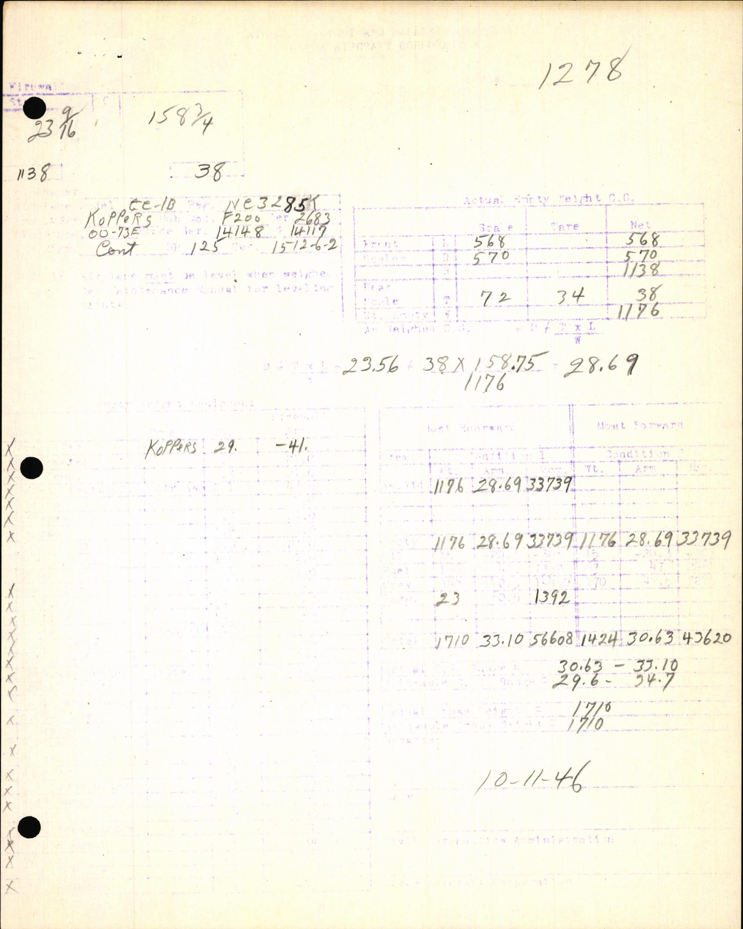 Sample page 7 from AirCorps Library document: Technical Information for Serial Number 1278