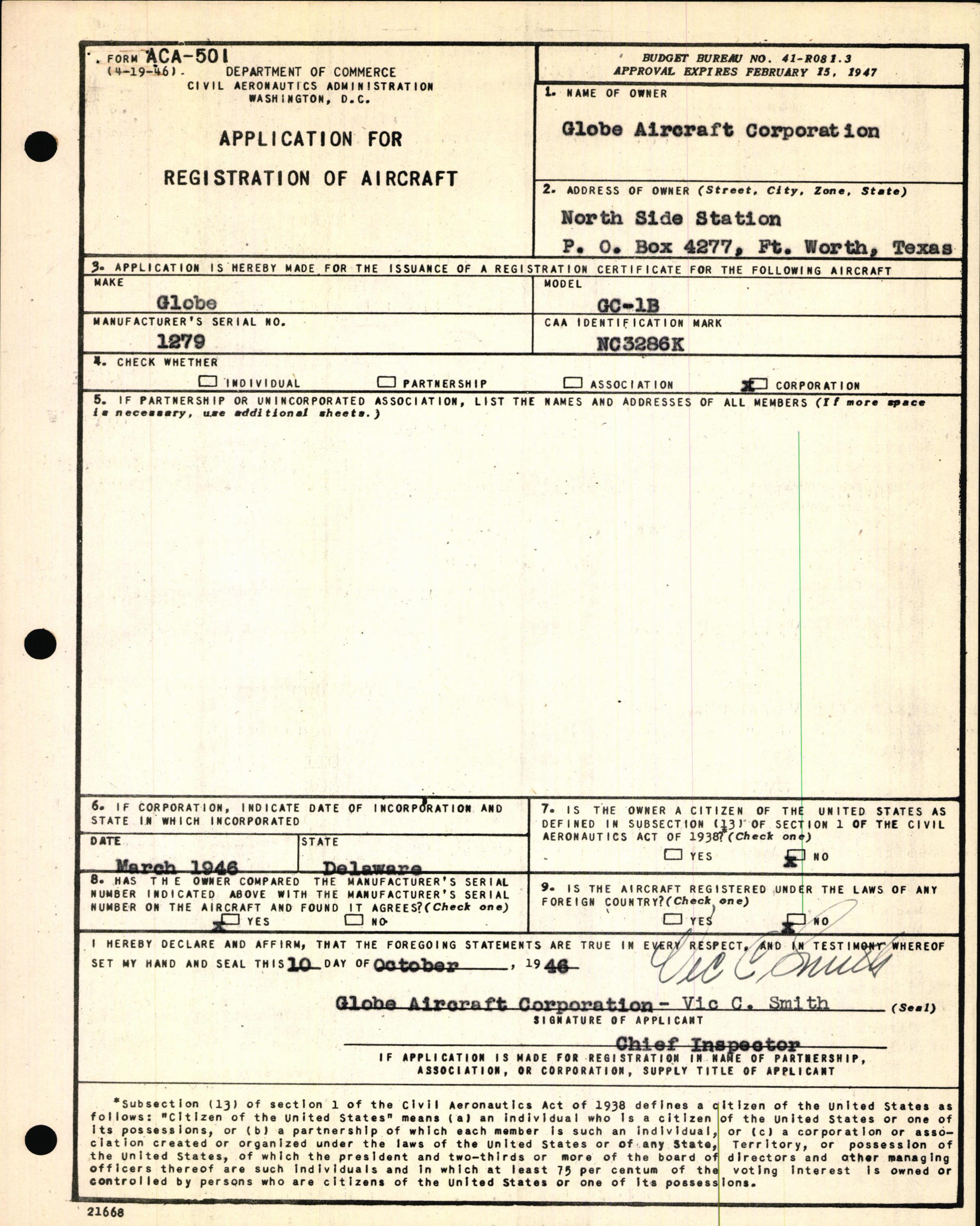 Sample page 3 from AirCorps Library document: Technical Information for Serial Number 1279