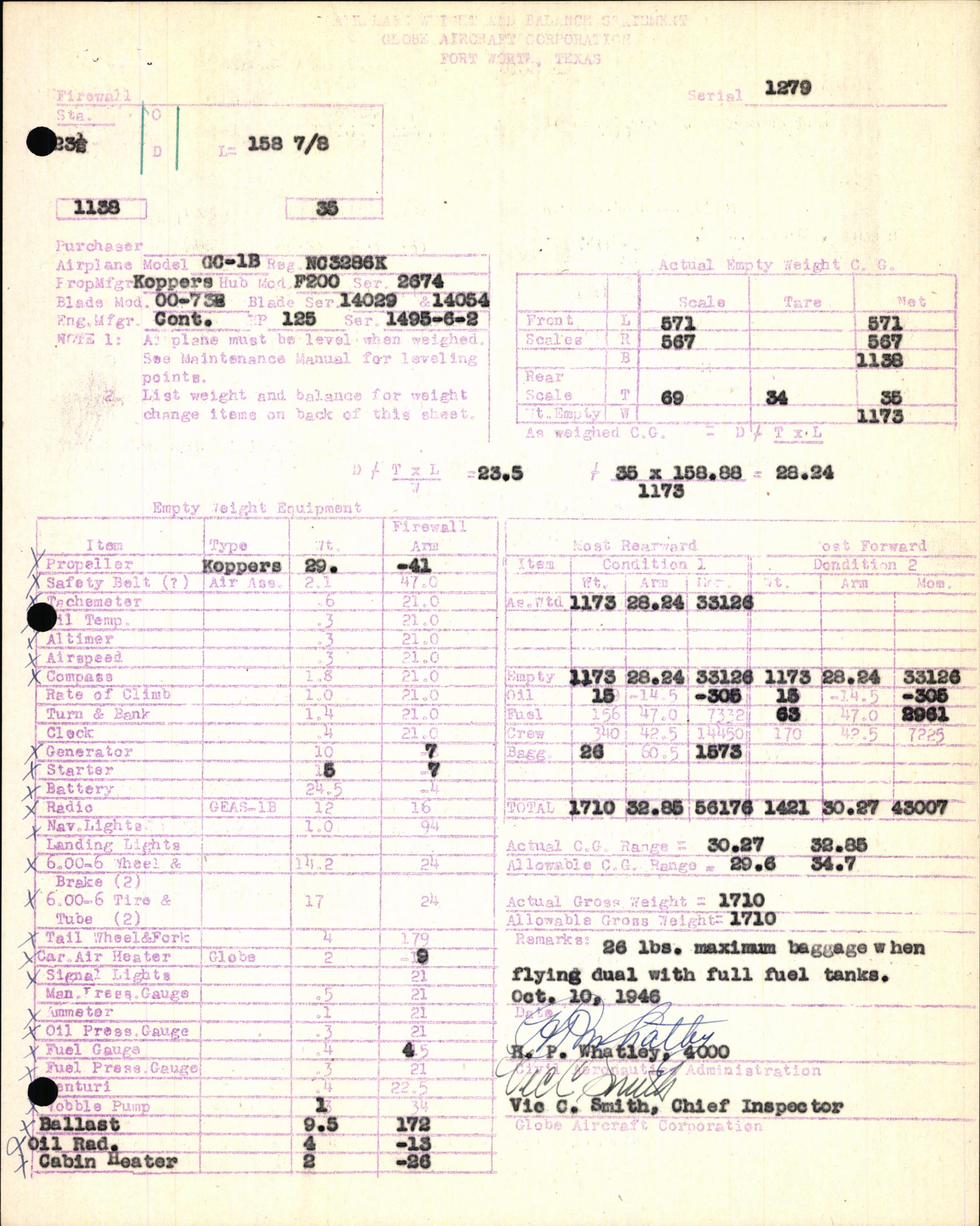 Sample page 7 from AirCorps Library document: Technical Information for Serial Number 1279