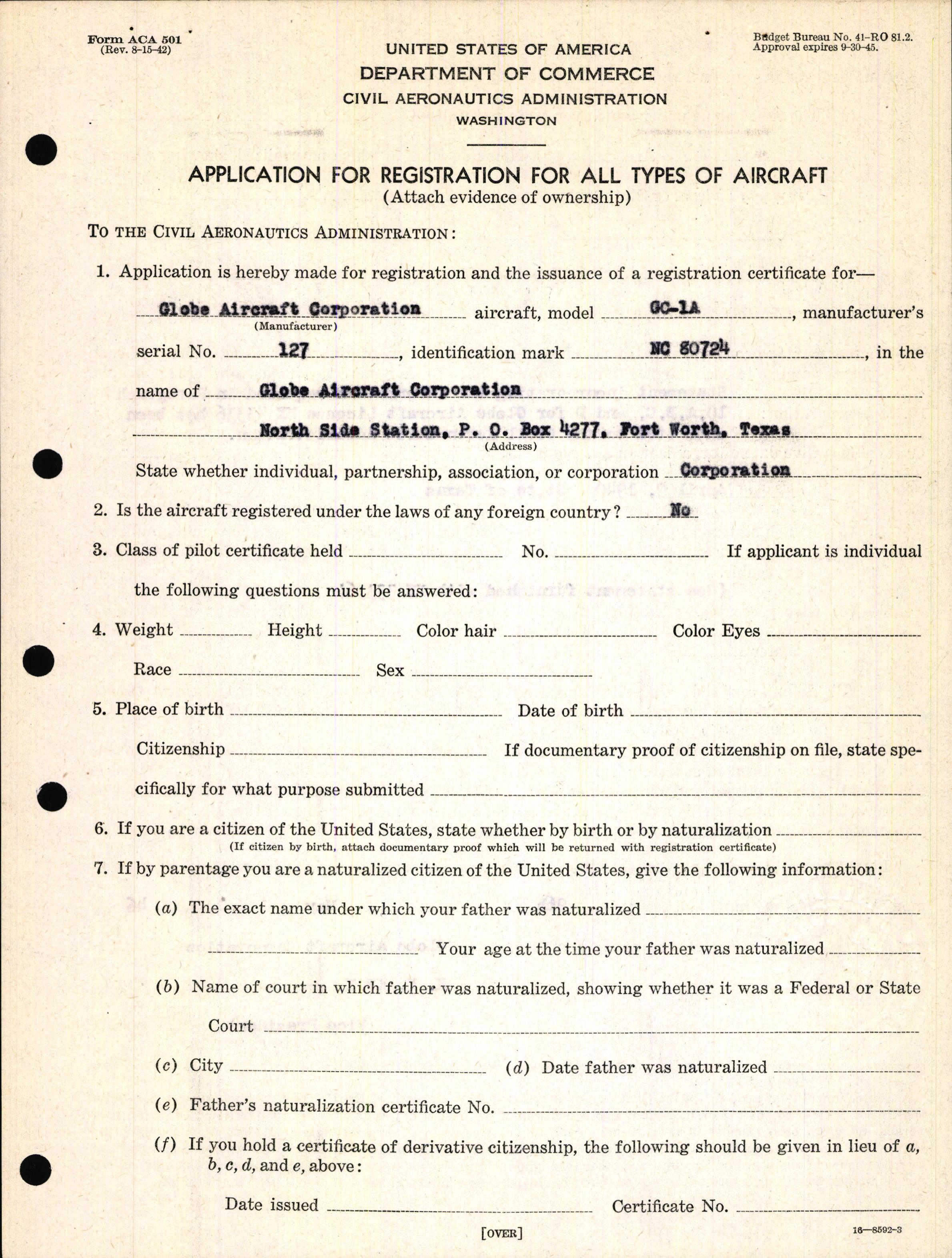 Sample page 5 from AirCorps Library document: Technical Information for Serial Number 127
