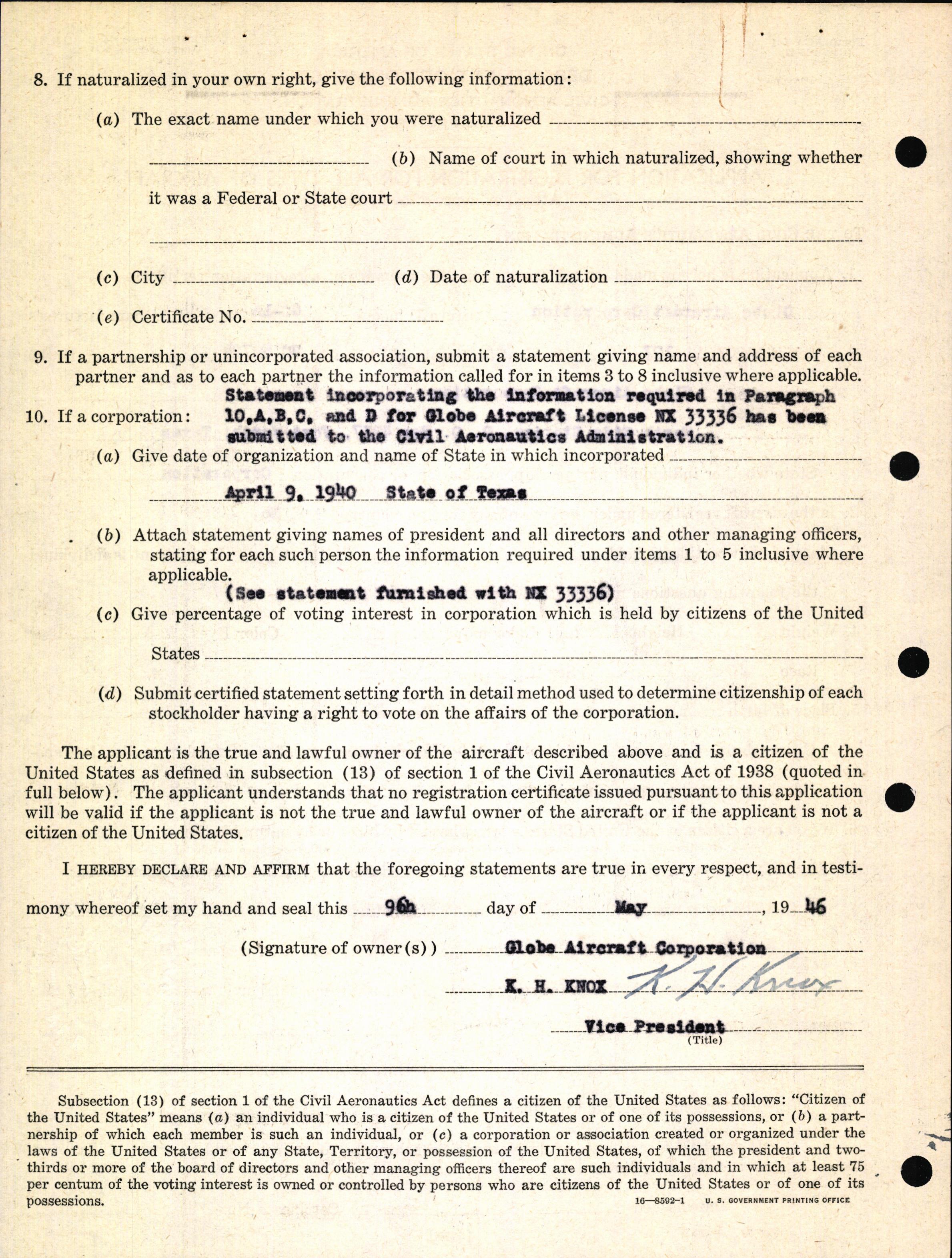 Sample page 6 from AirCorps Library document: Technical Information for Serial Number 127