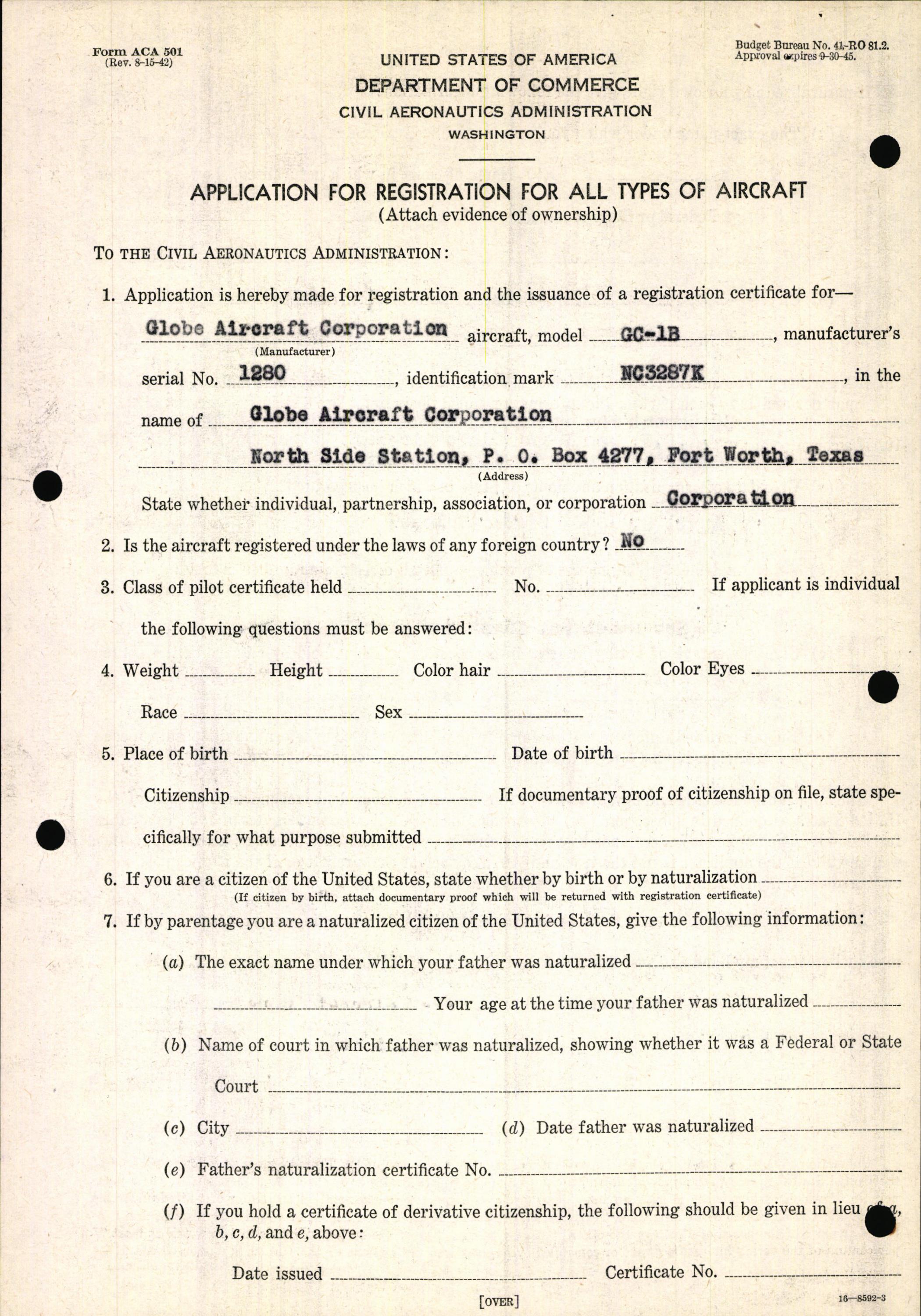 Sample page 5 from AirCorps Library document: Technical Information for Serial Number 1280