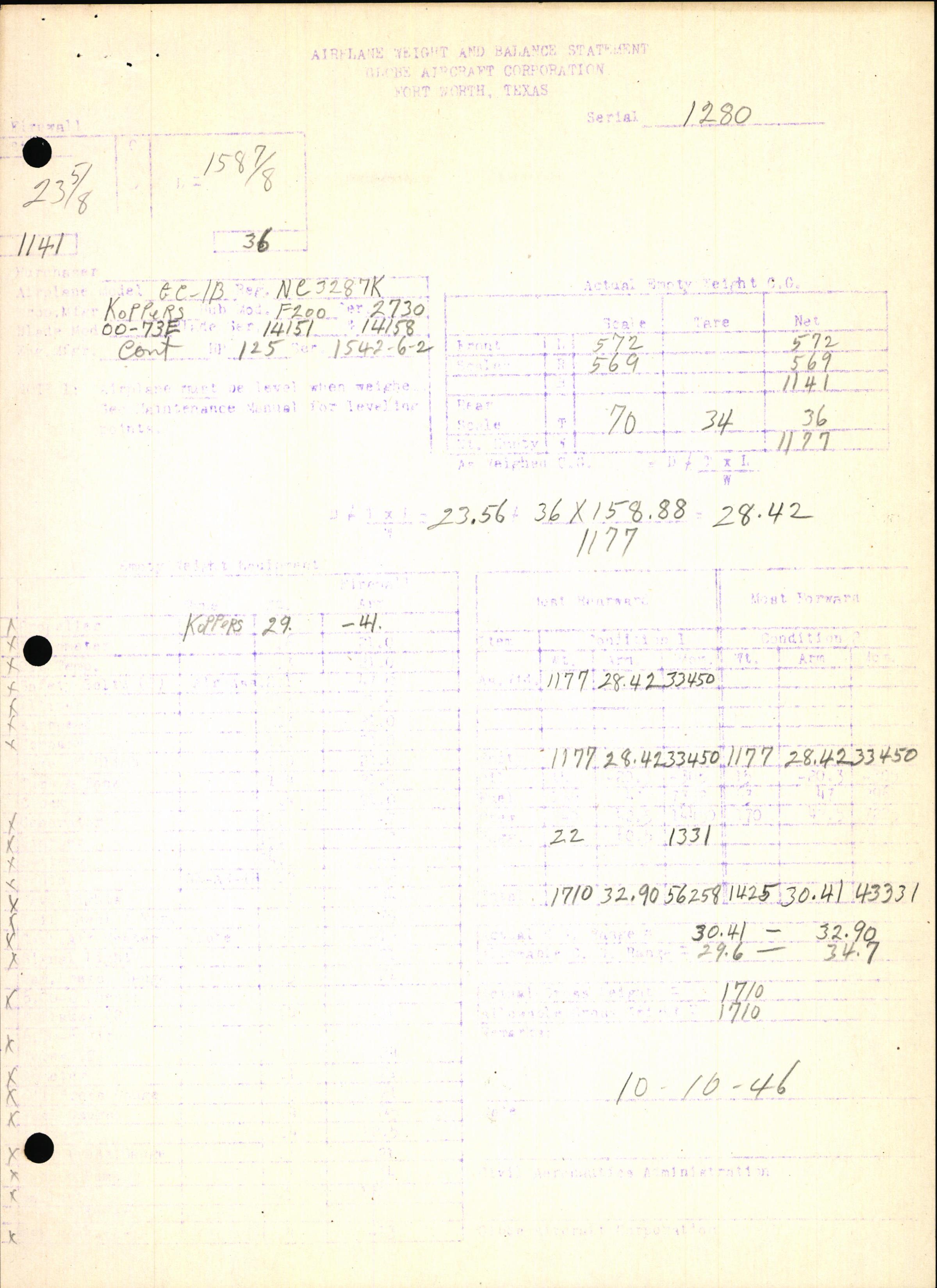 Sample page 7 from AirCorps Library document: Technical Information for Serial Number 1280