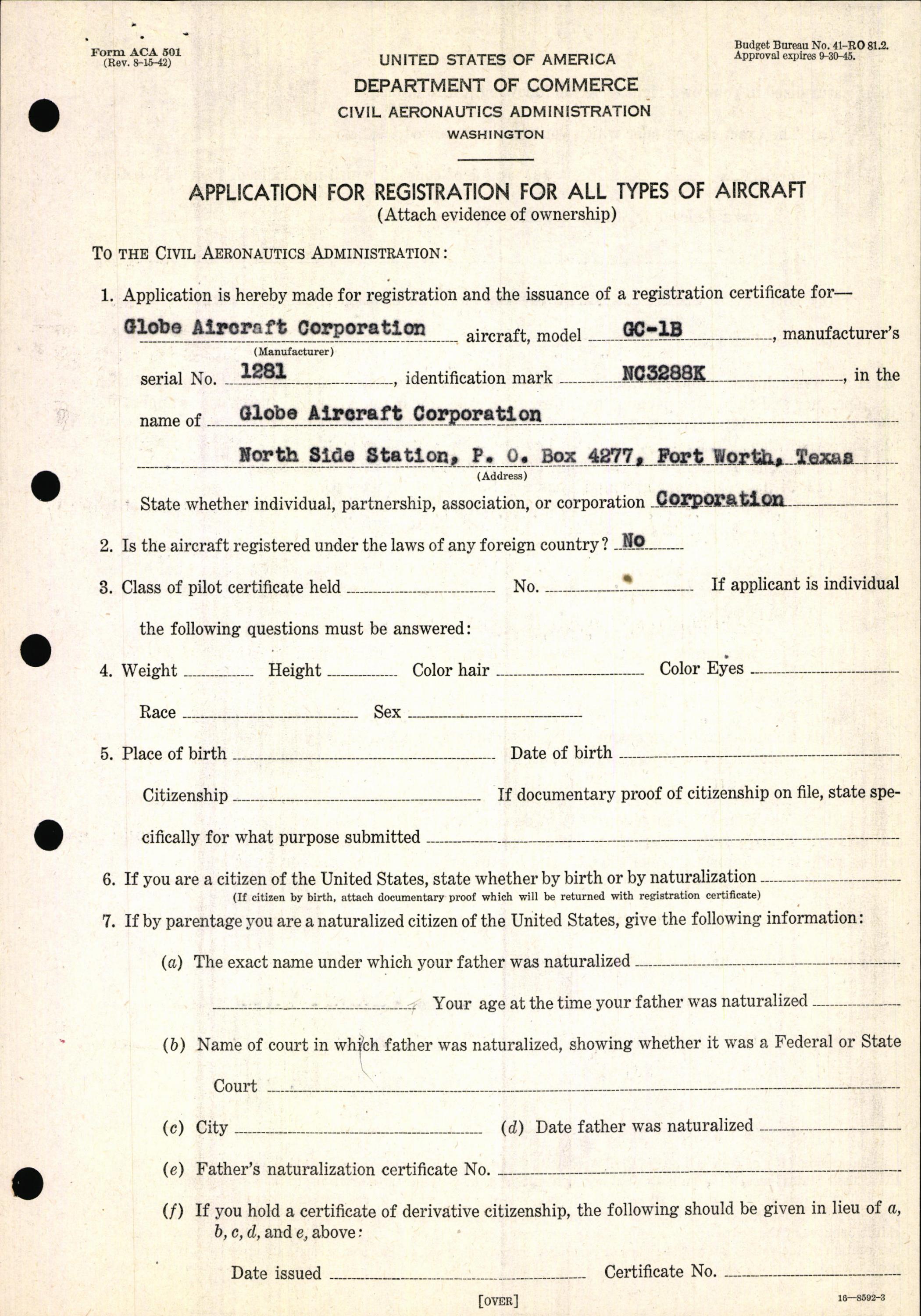 Sample page 5 from AirCorps Library document: Technical Information for Serial Number 1281