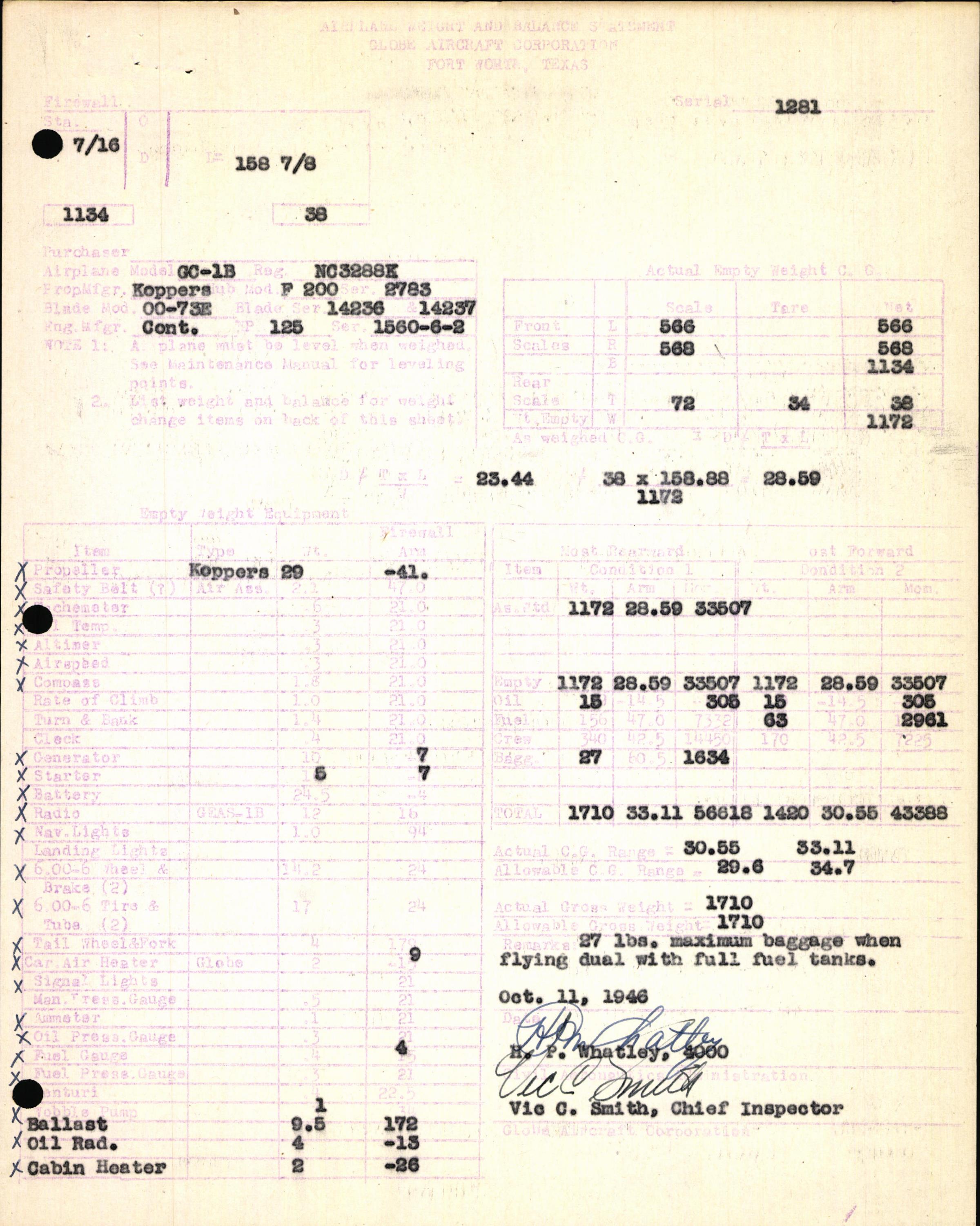 Sample page 7 from AirCorps Library document: Technical Information for Serial Number 1281