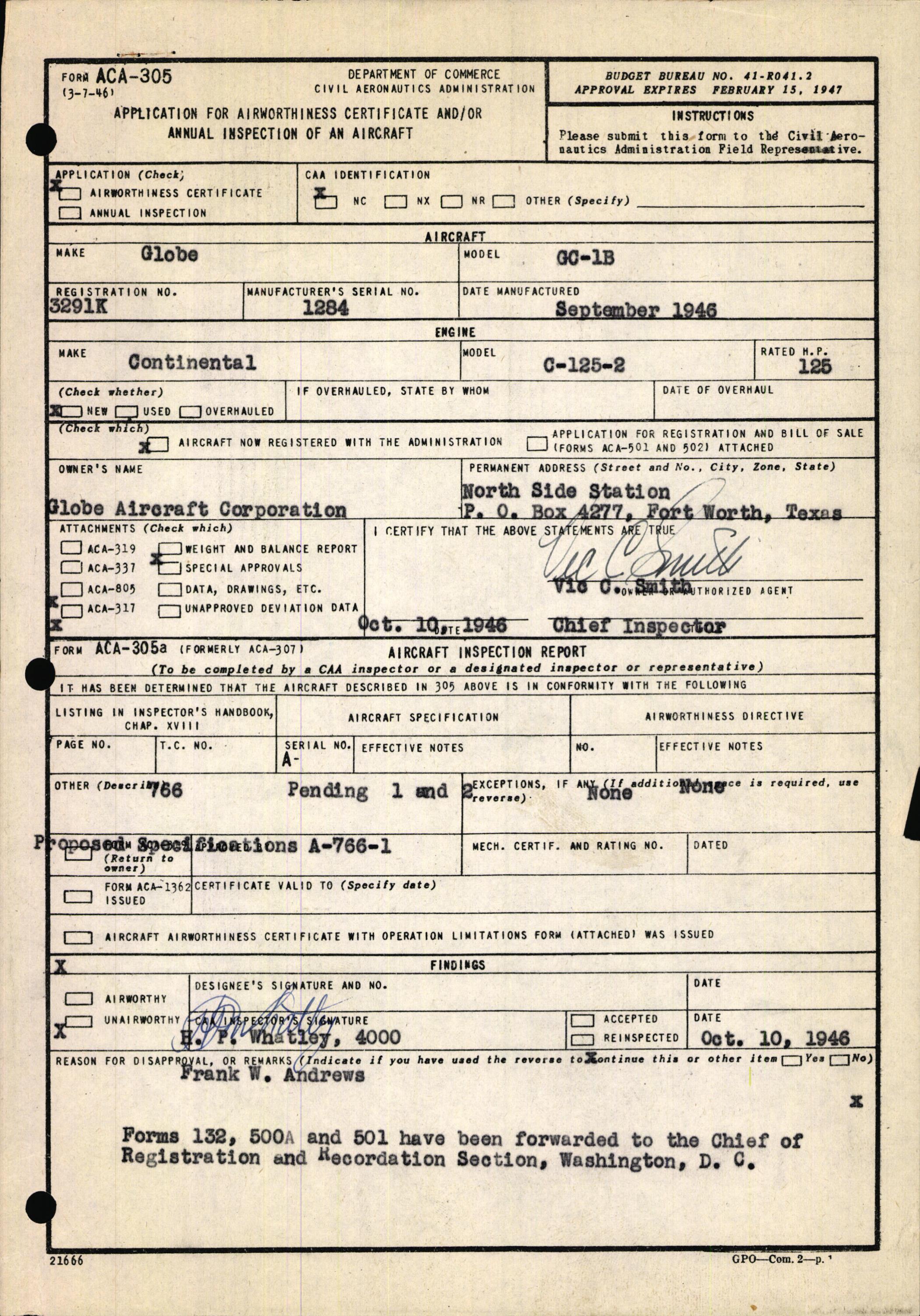 Sample page 5 from AirCorps Library document: Technical Information for Serial Number 1284