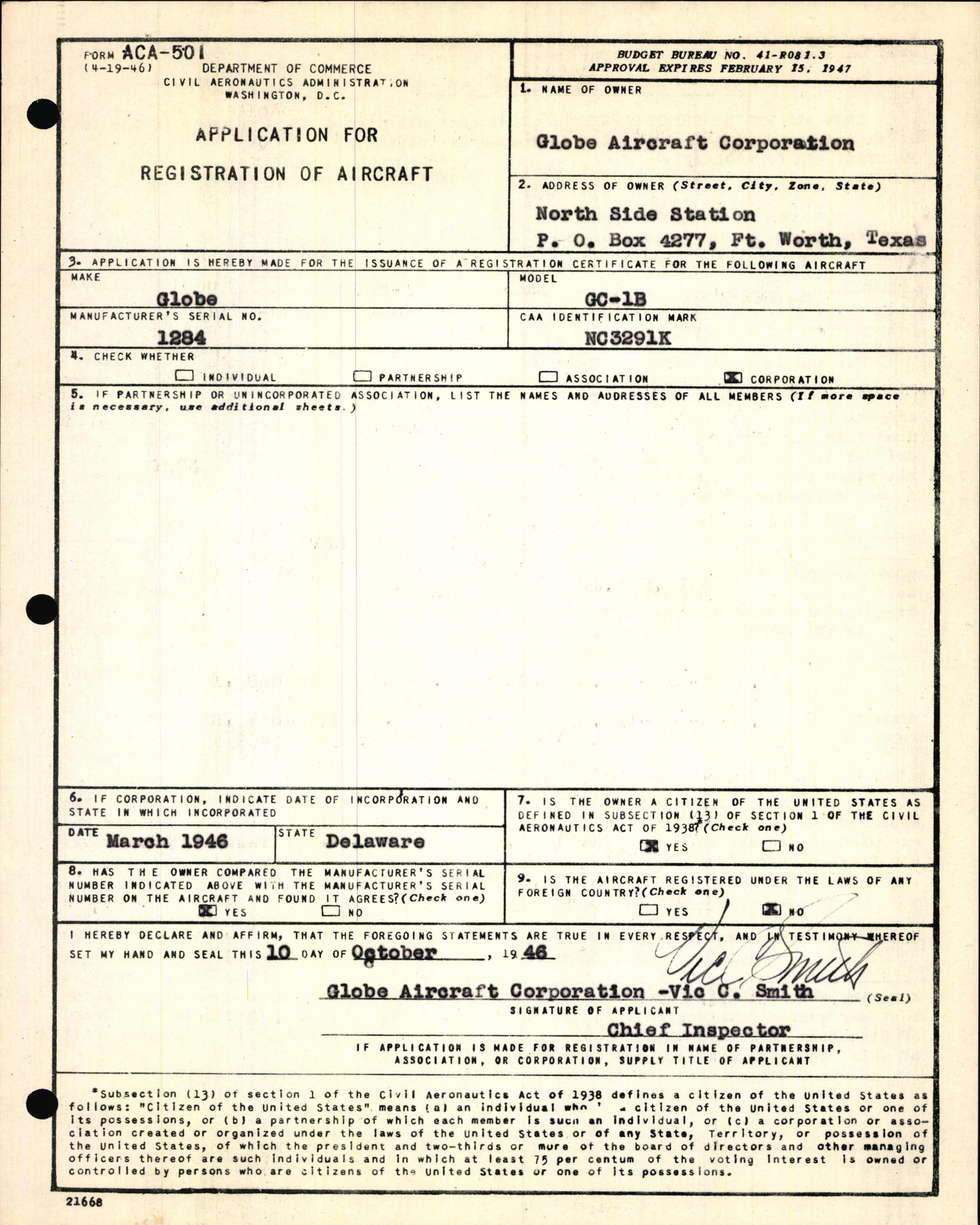 Sample page 7 from AirCorps Library document: Technical Information for Serial Number 1284