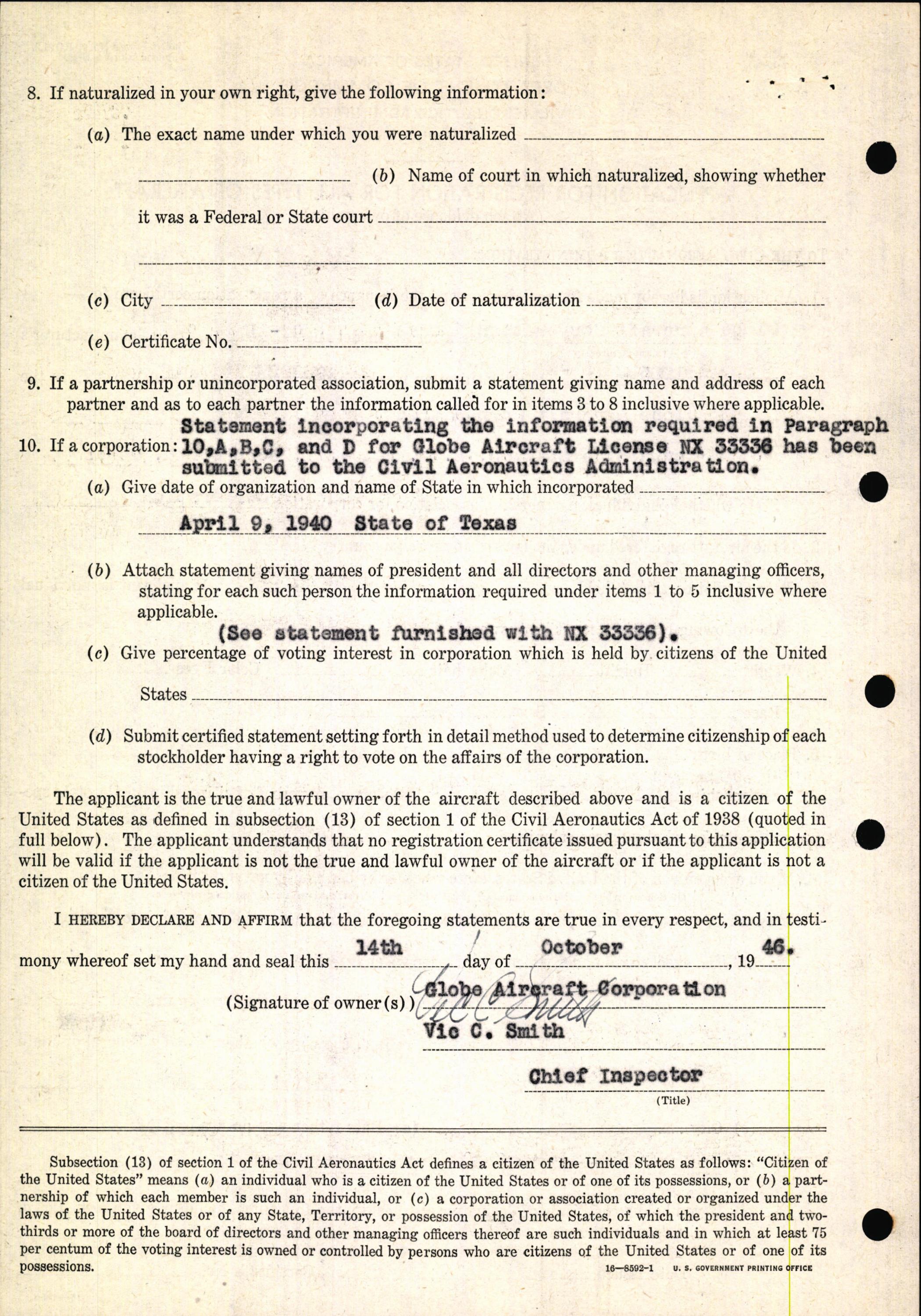 Sample page 4 from AirCorps Library document: Technical Information for Serial Number 1285