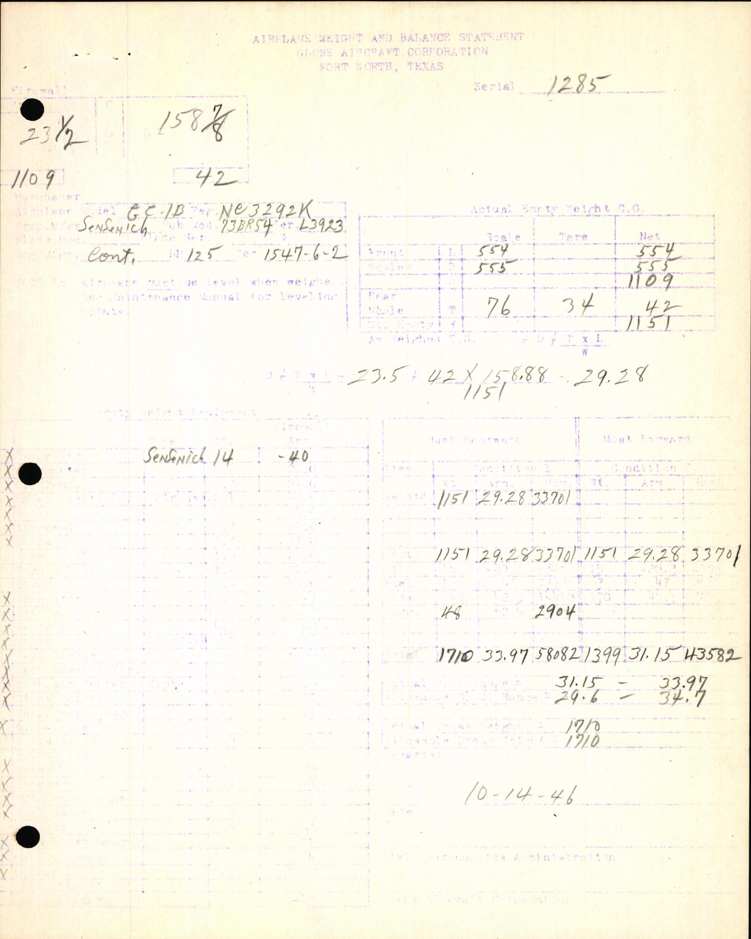 Sample page 7 from AirCorps Library document: Technical Information for Serial Number 1285