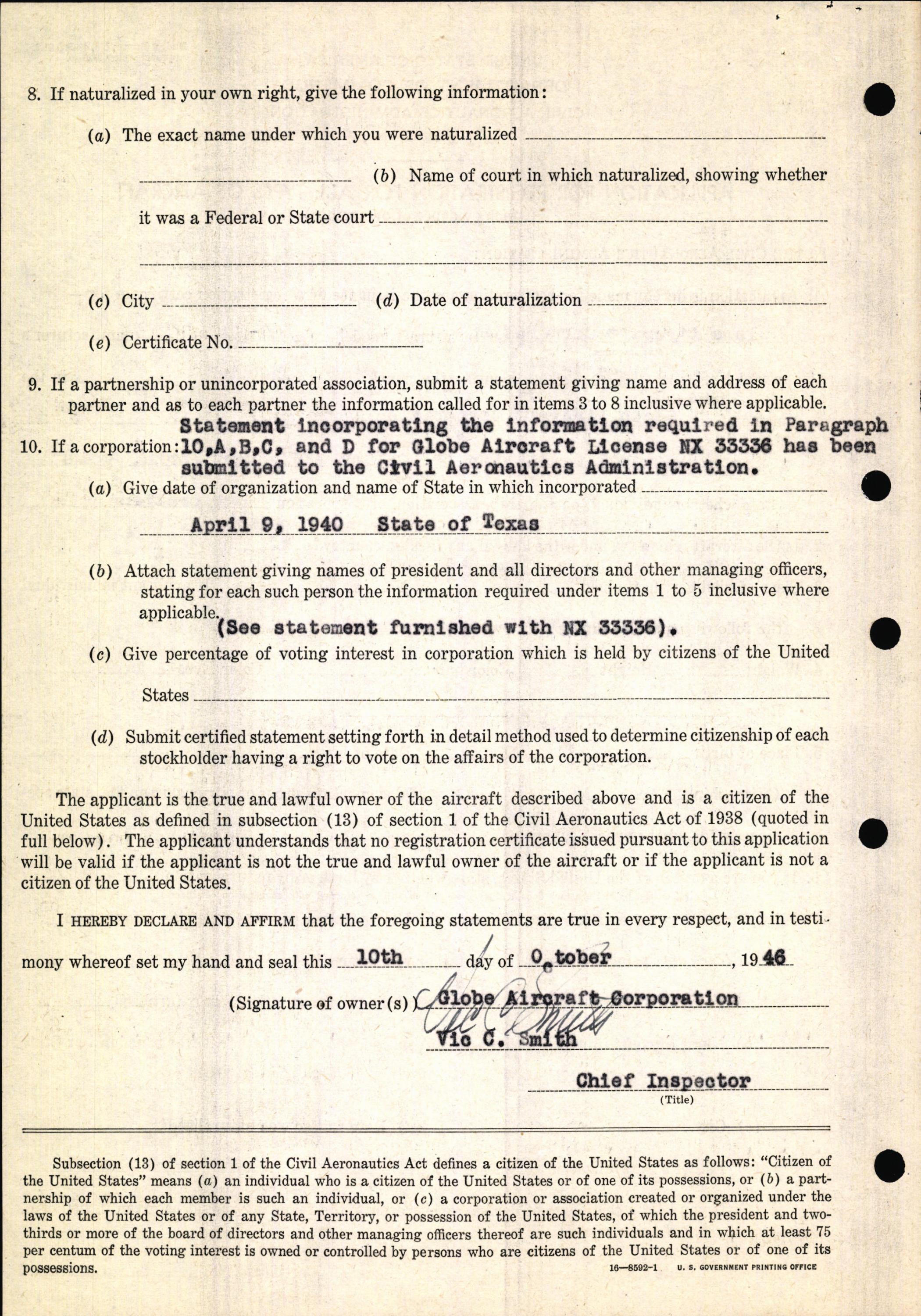 Sample page 8 from AirCorps Library document: Technical Information for Serial Number 1287