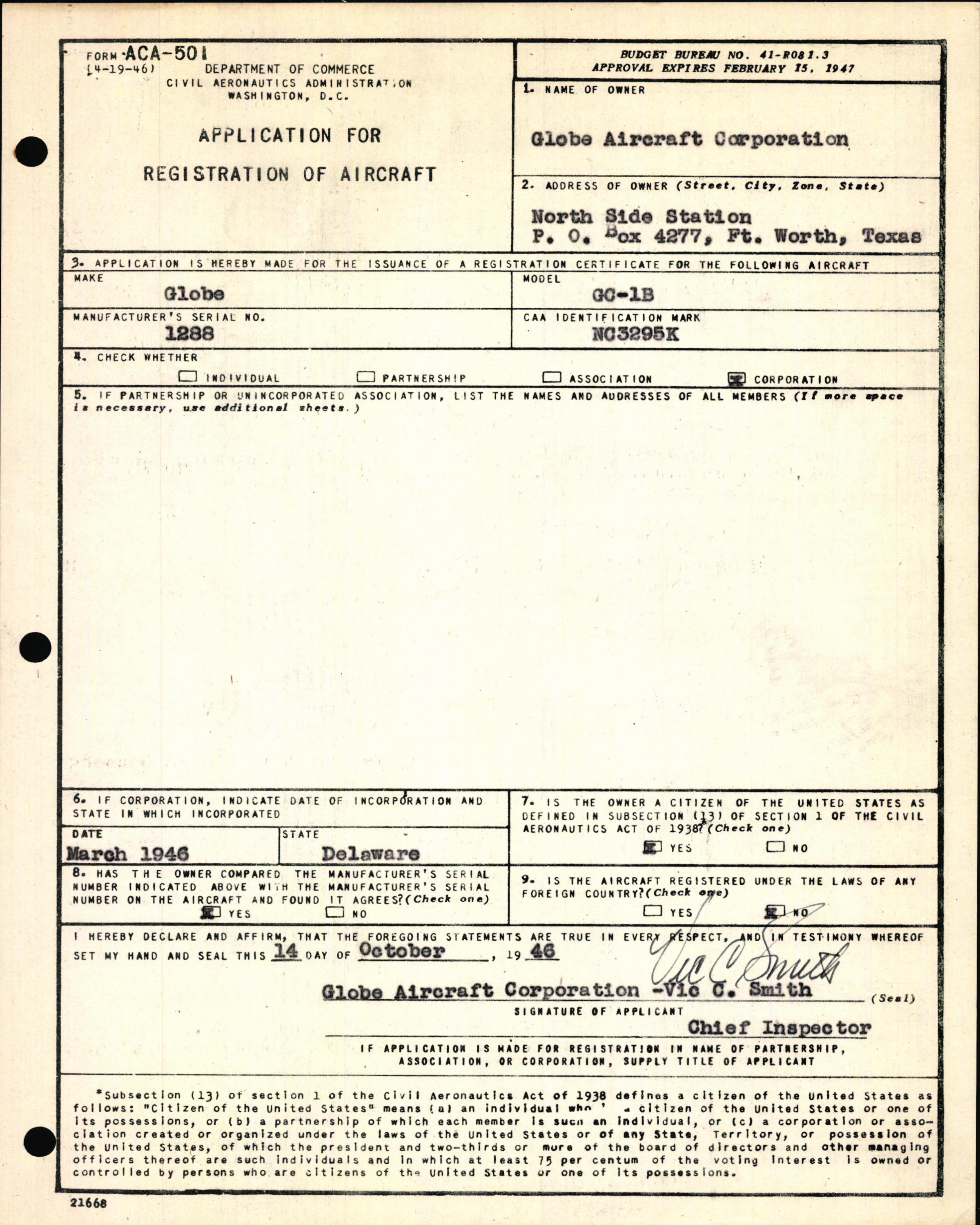 Sample page 5 from AirCorps Library document: Technical Information for Serial Number 1288