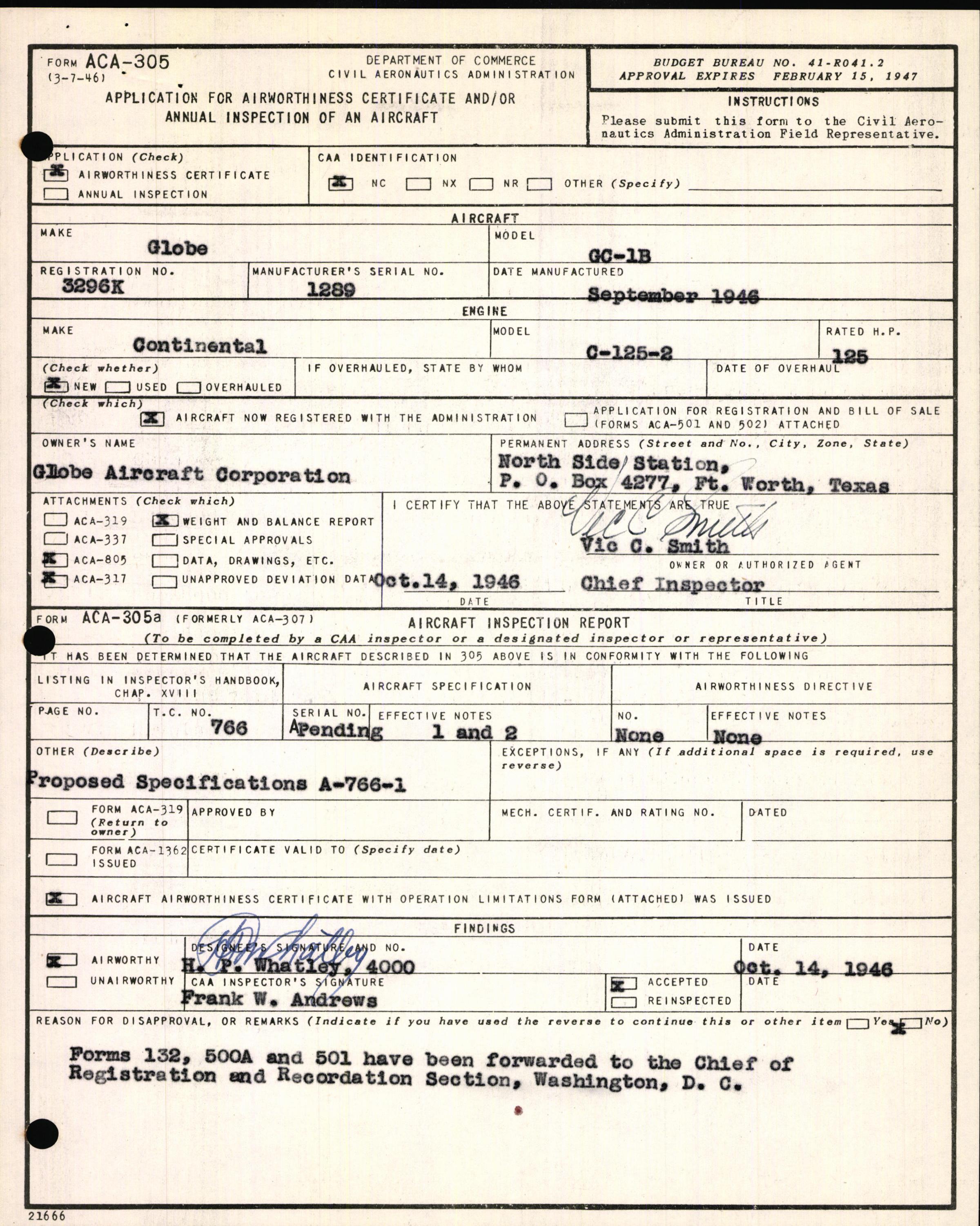 Sample page 5 from AirCorps Library document: Technical Information for Serial Number 1289