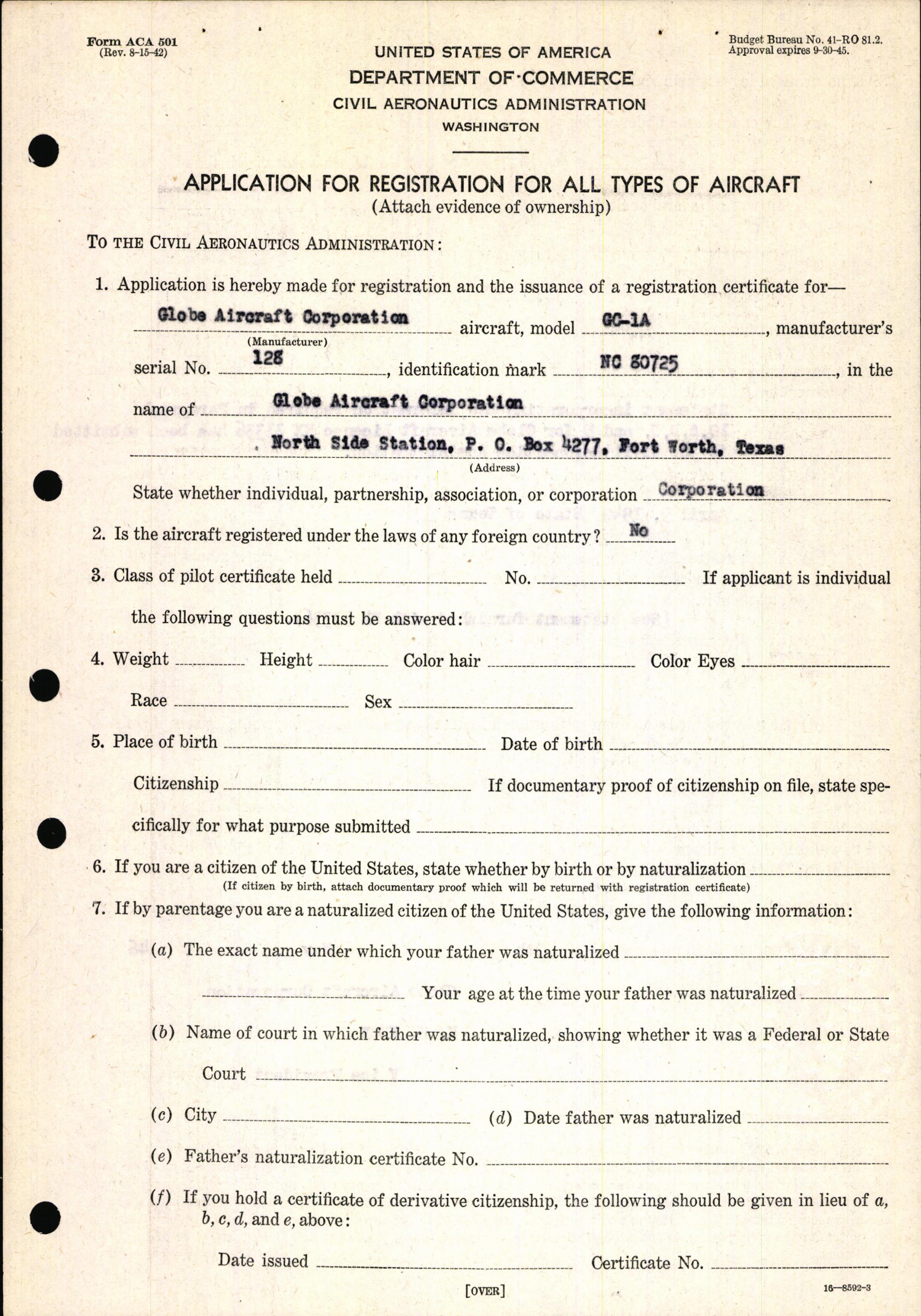 Sample page 5 from AirCorps Library document: Technical Information for Serial Number 128