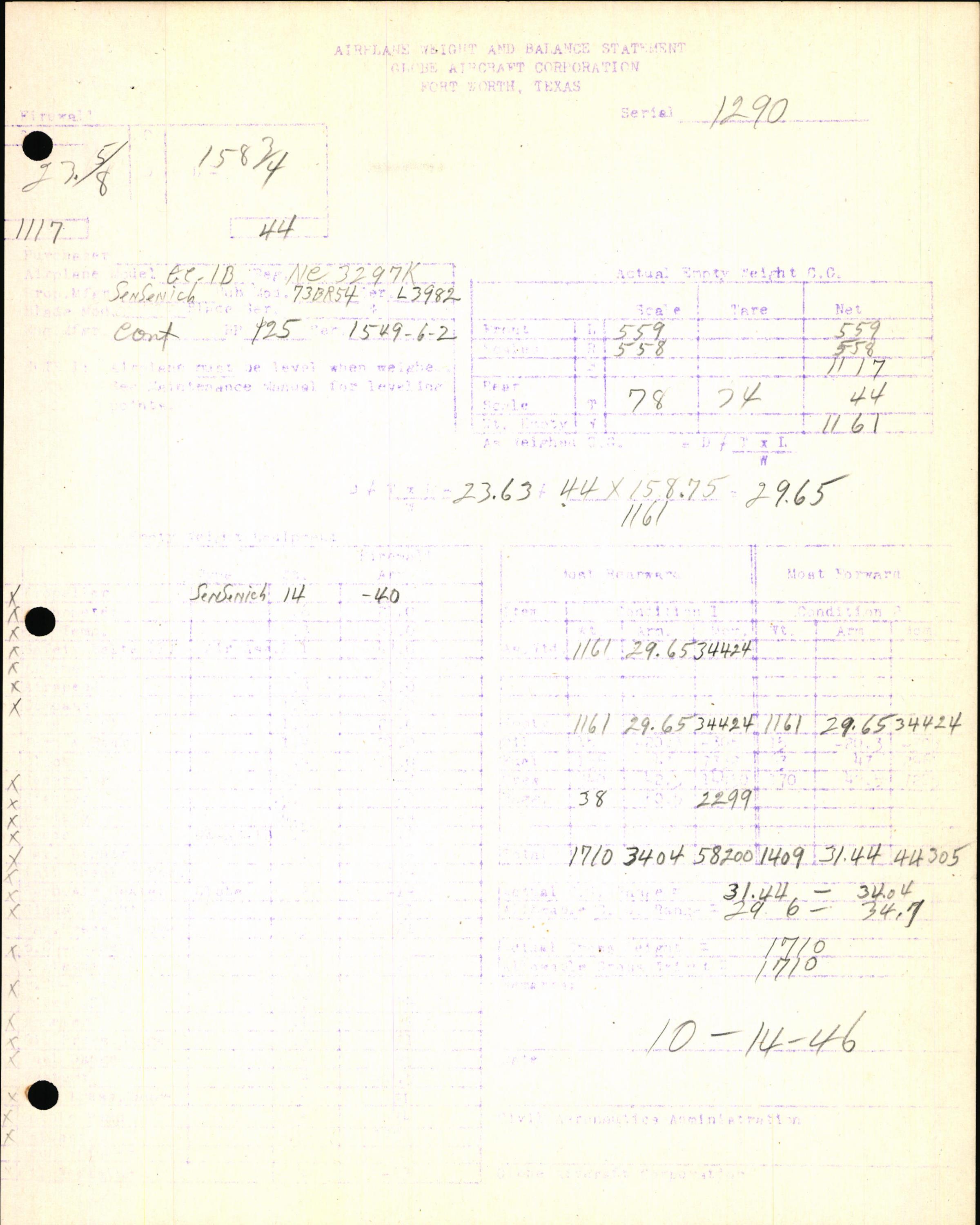 Sample page 7 from AirCorps Library document: Technical Information for Serial Number 1290
