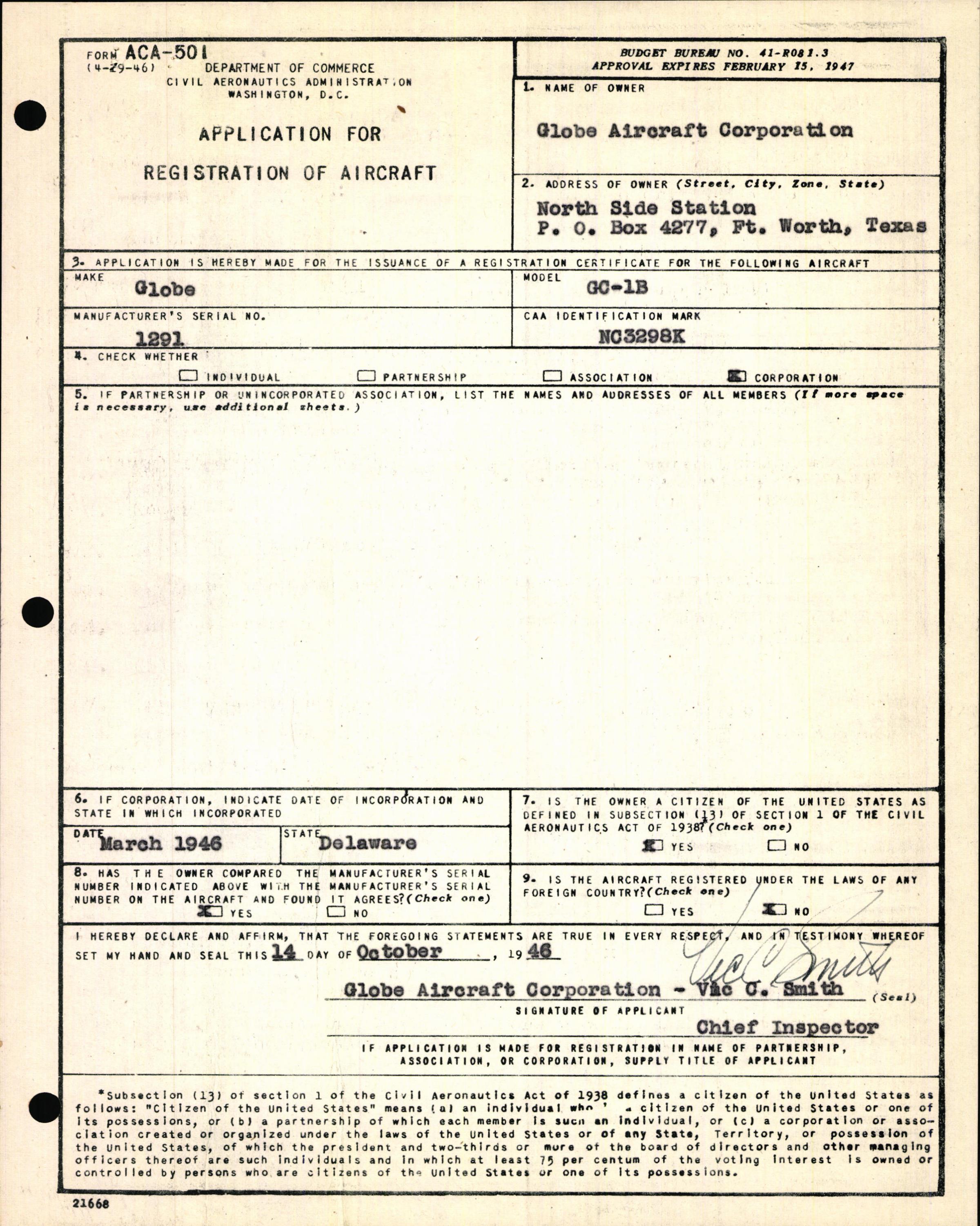 Sample page 7 from AirCorps Library document: Technical Information for Serial Number 1291