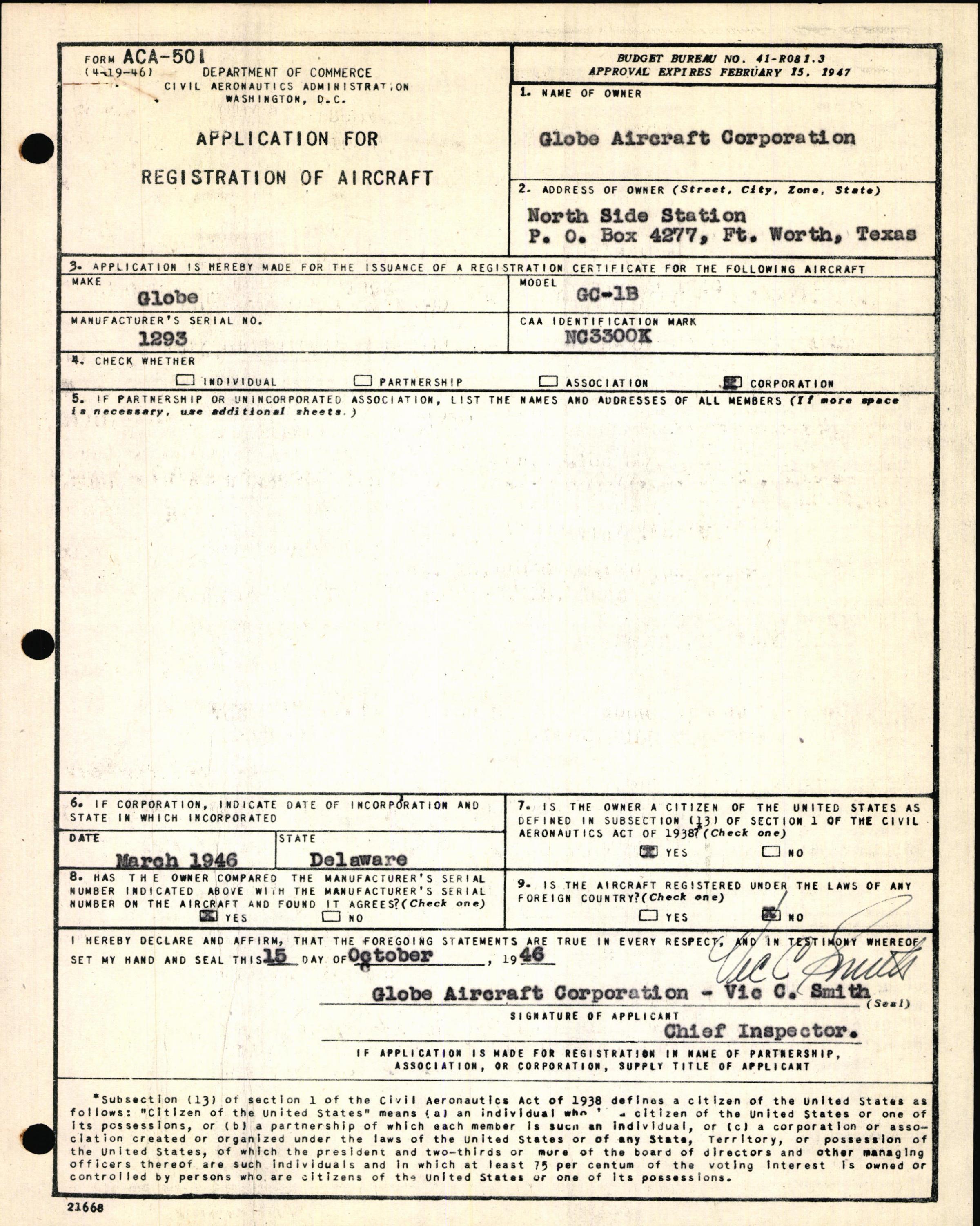 Sample page 3 from AirCorps Library document: Technical Information for Serial Number 1293