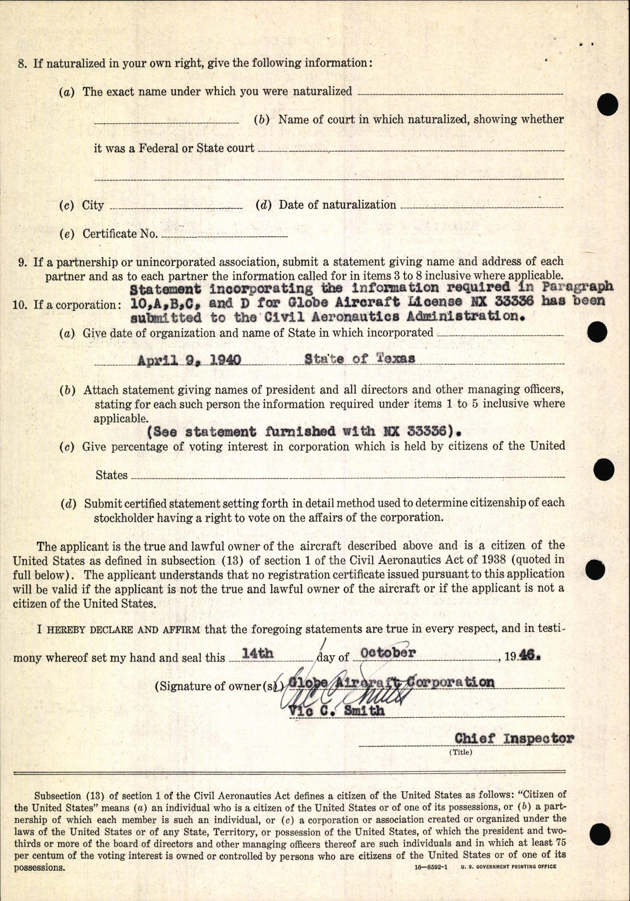 Sample page 4 from AirCorps Library document: Technical Information for Serial Number 1294