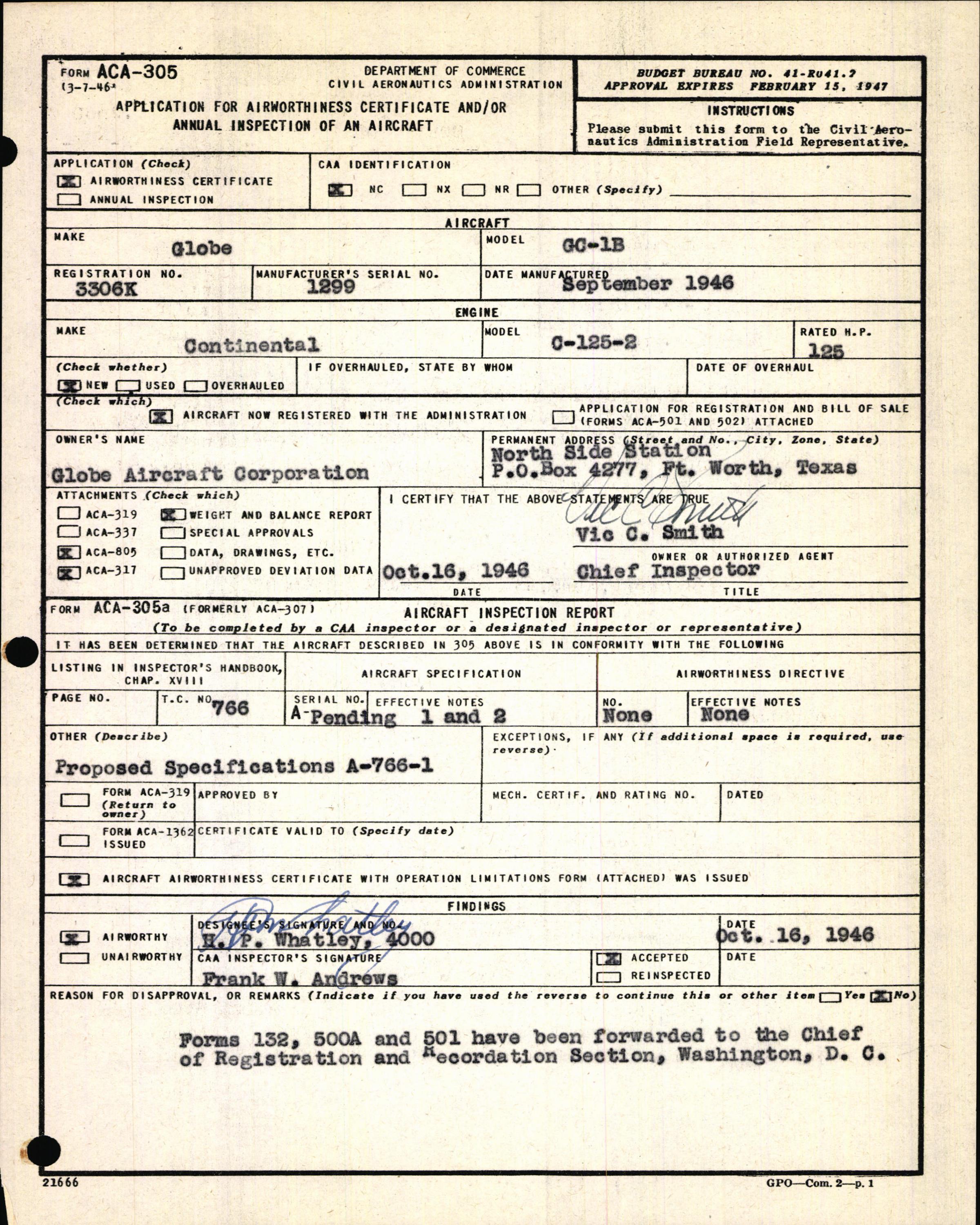 Sample page 5 from AirCorps Library document: Technical Information for Serial Number 1299