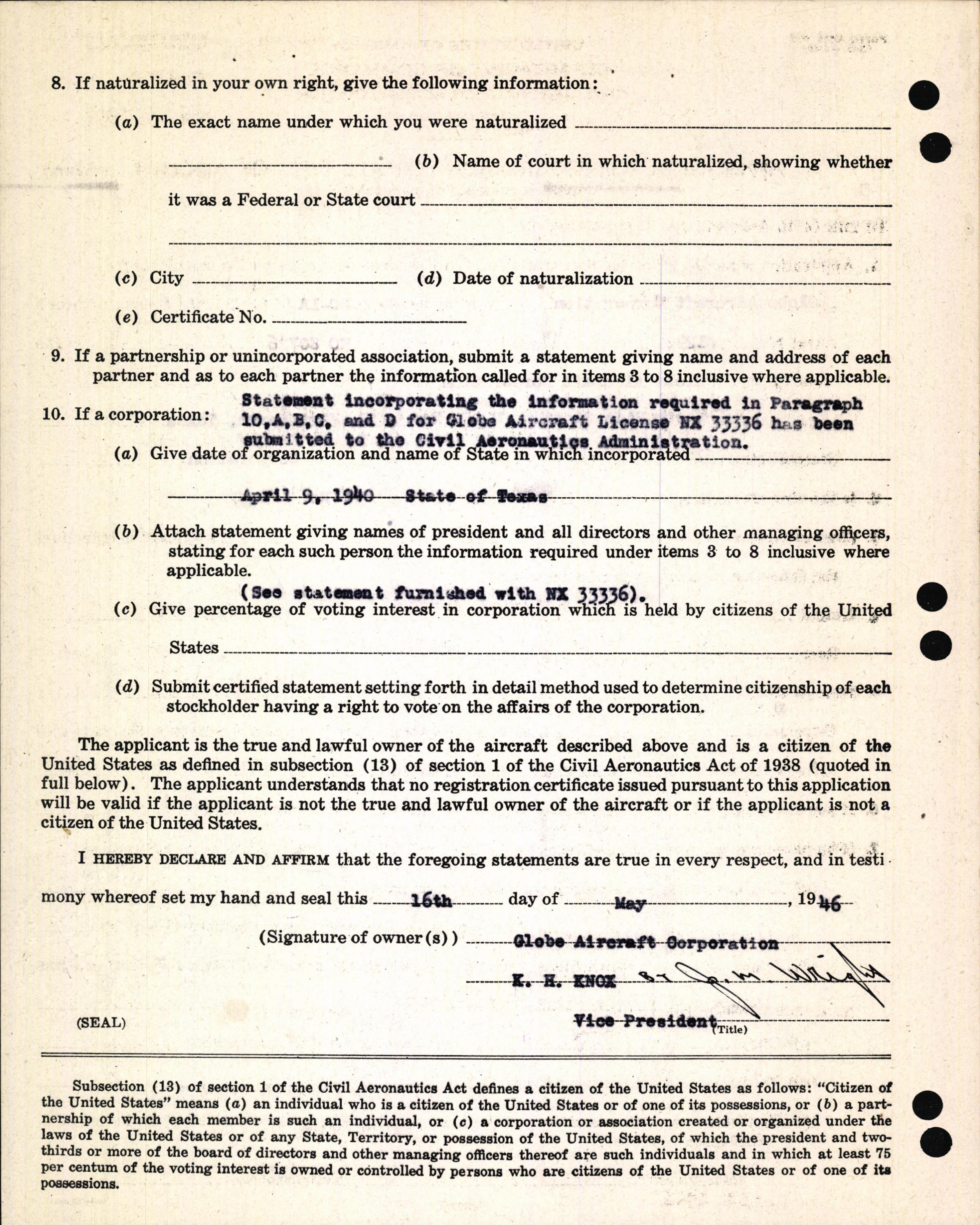 Sample page 6 from AirCorps Library document: Technical Information for Serial Number 129