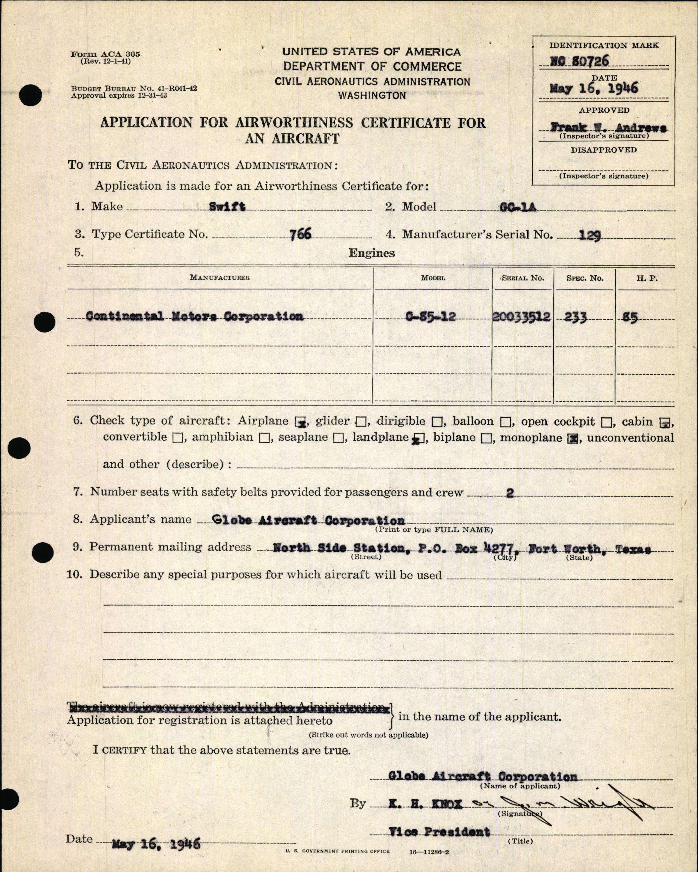 Sample page 7 from AirCorps Library document: Technical Information for Serial Number 129