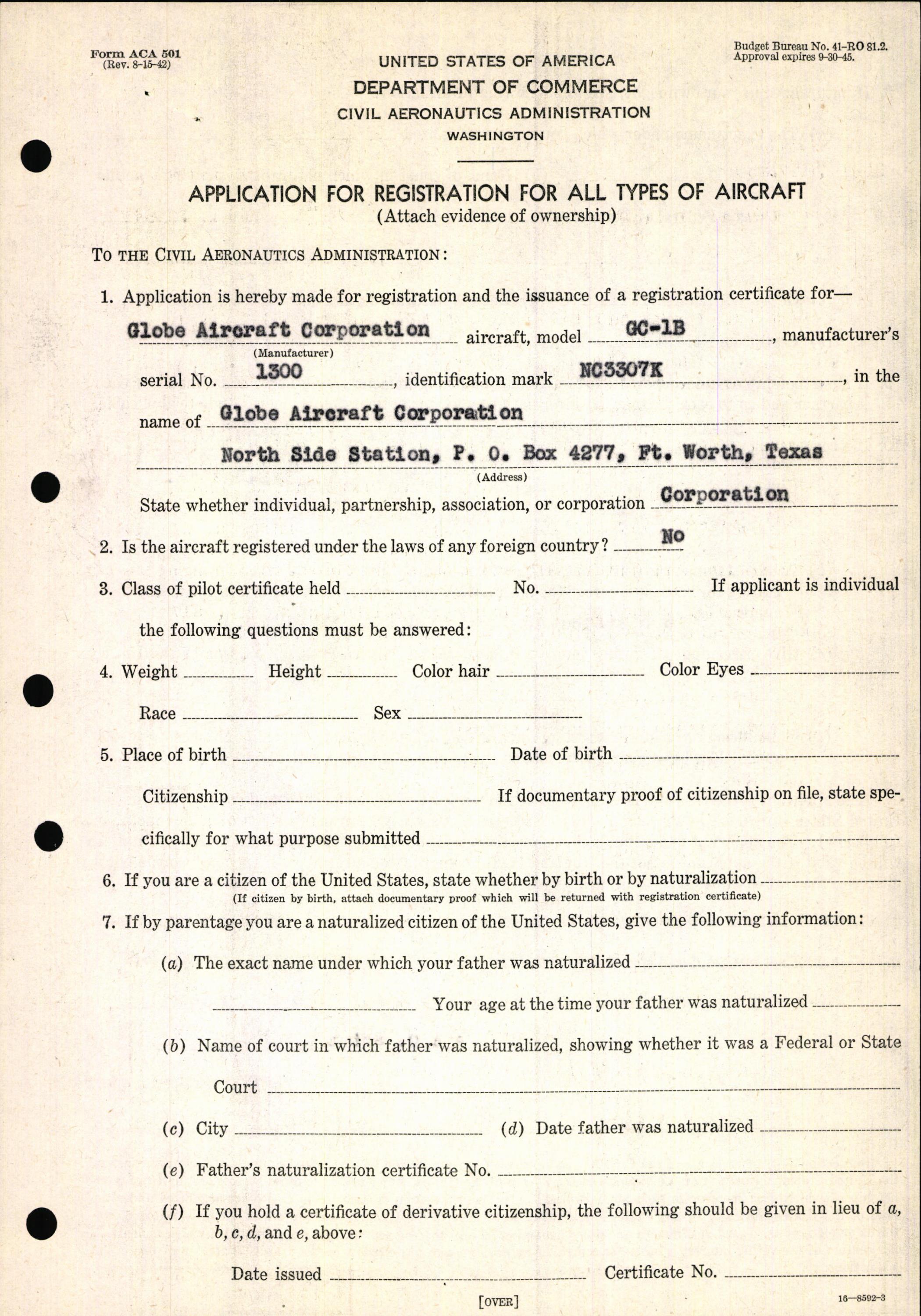Sample page 5 from AirCorps Library document: Technical Information for Serial Number 1300