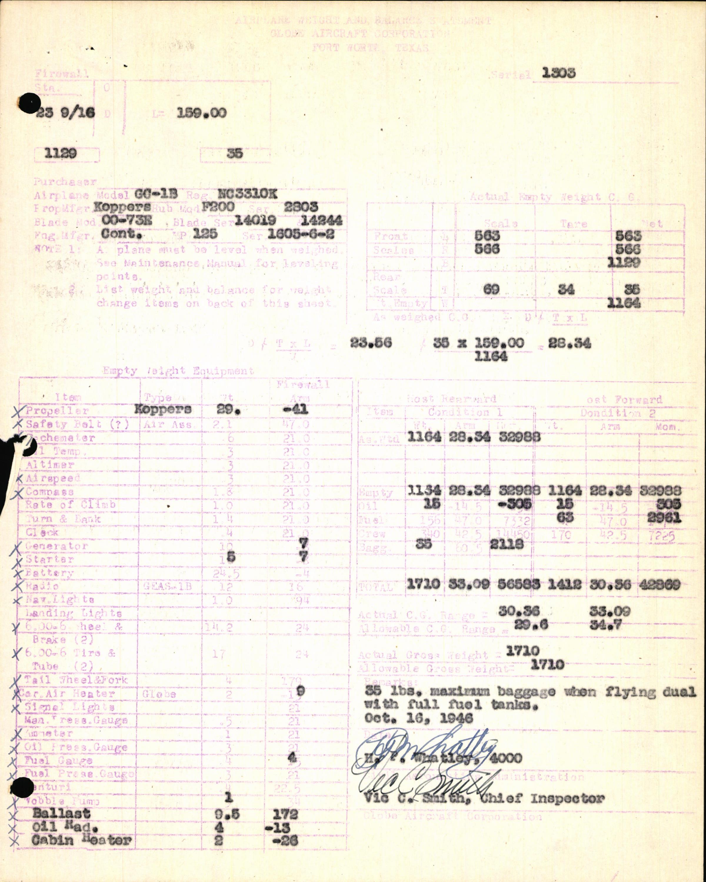 Sample page 7 from AirCorps Library document: Technical Information for Serial Number 1303