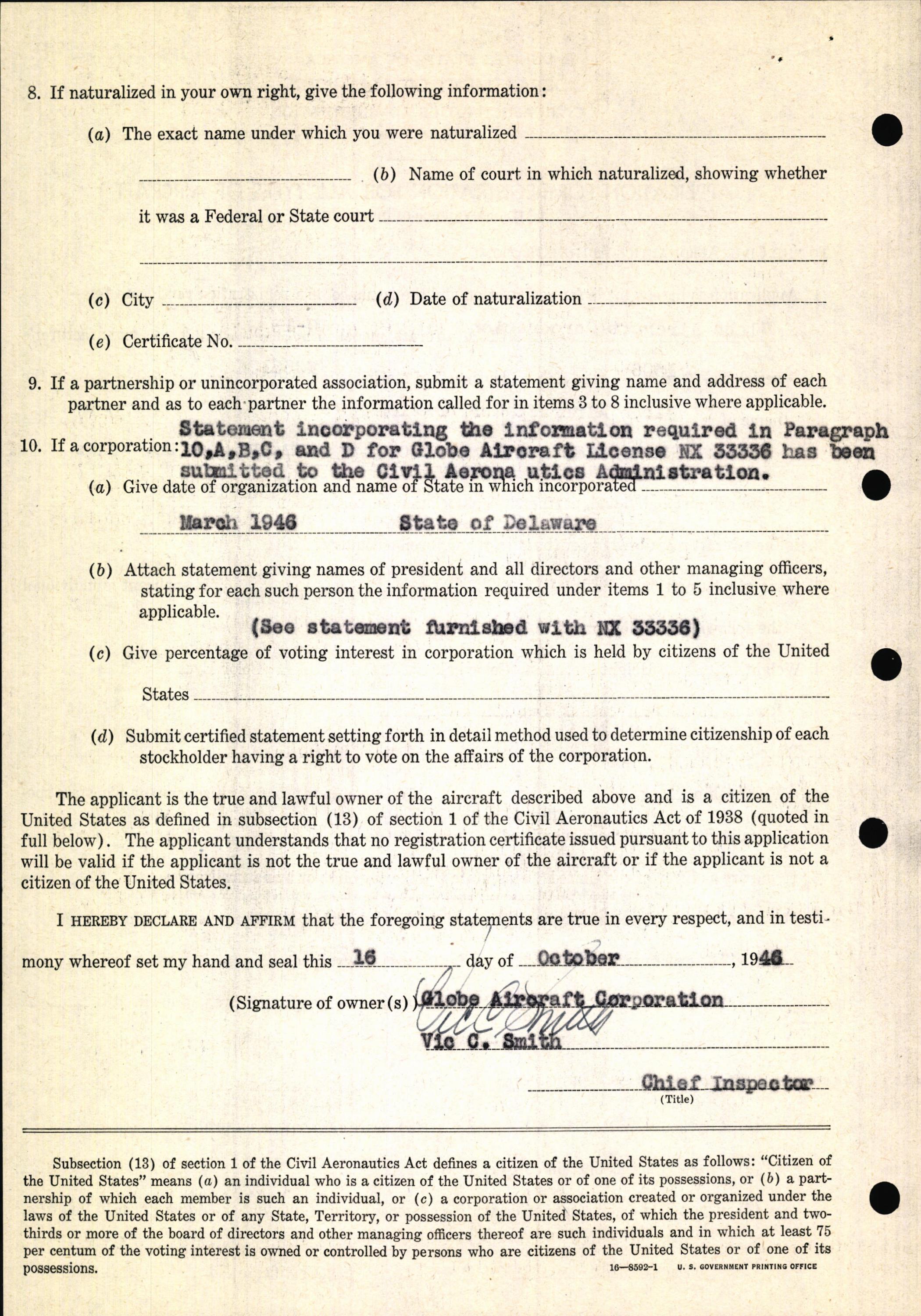 Sample page 6 from AirCorps Library document: Technical Information for Serial Number 1306