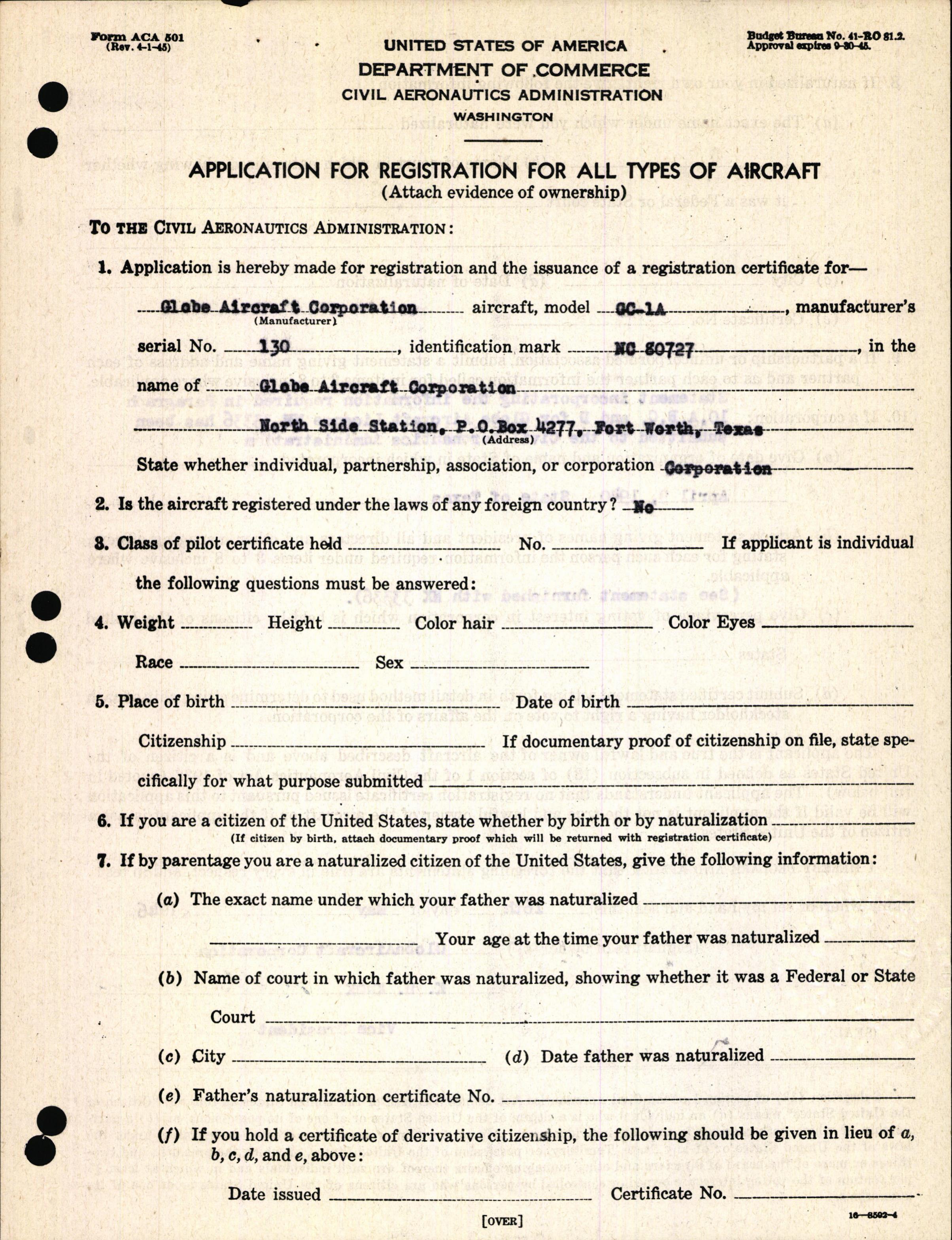 Sample page 7 from AirCorps Library document: Technical Information for Serial Number 130