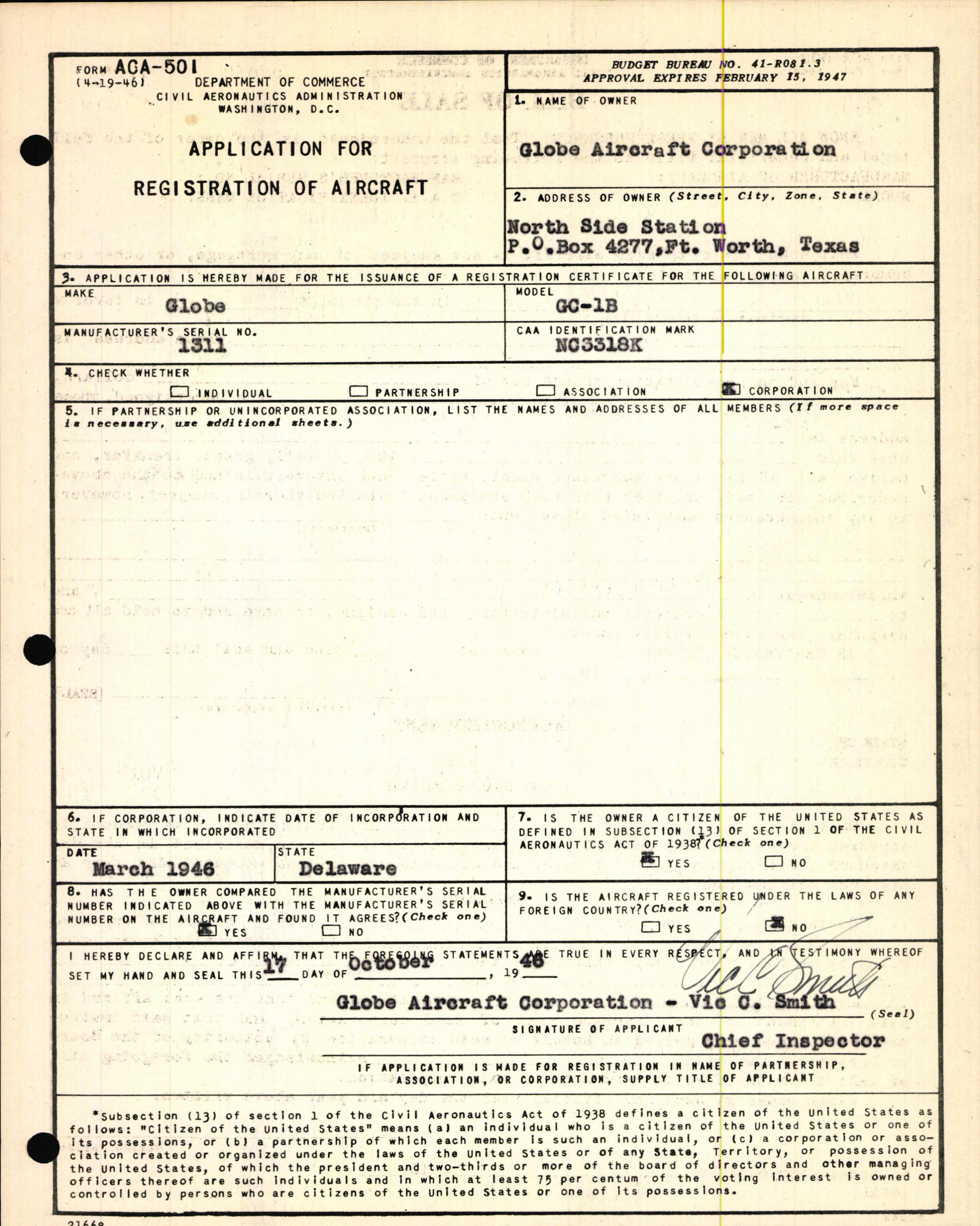 Sample page 5 from AirCorps Library document: Technical Information for Serial Number 1311