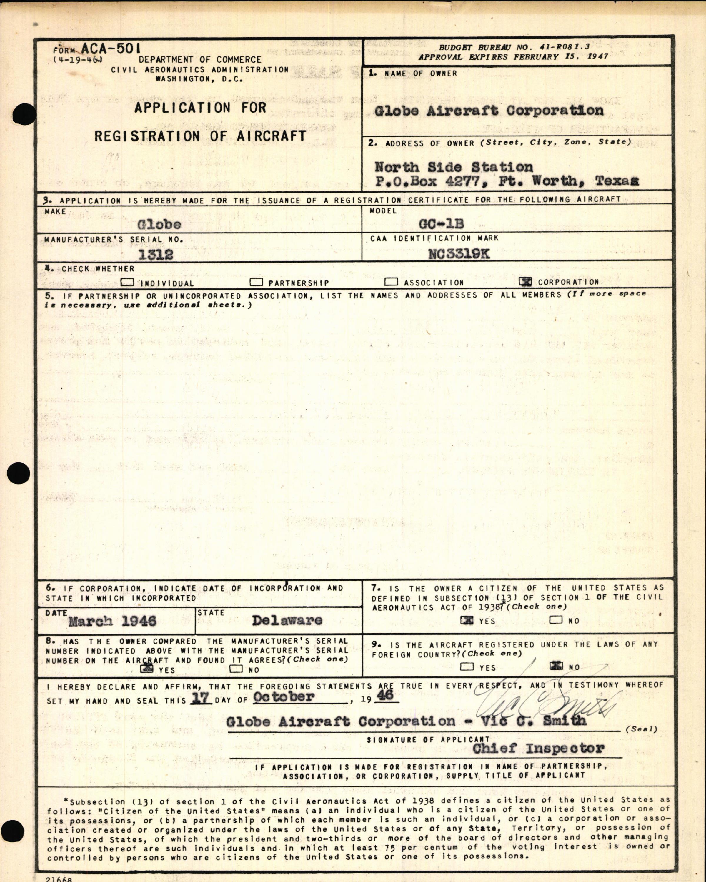Sample page 3 from AirCorps Library document: Technical Information for Serial Number 1312