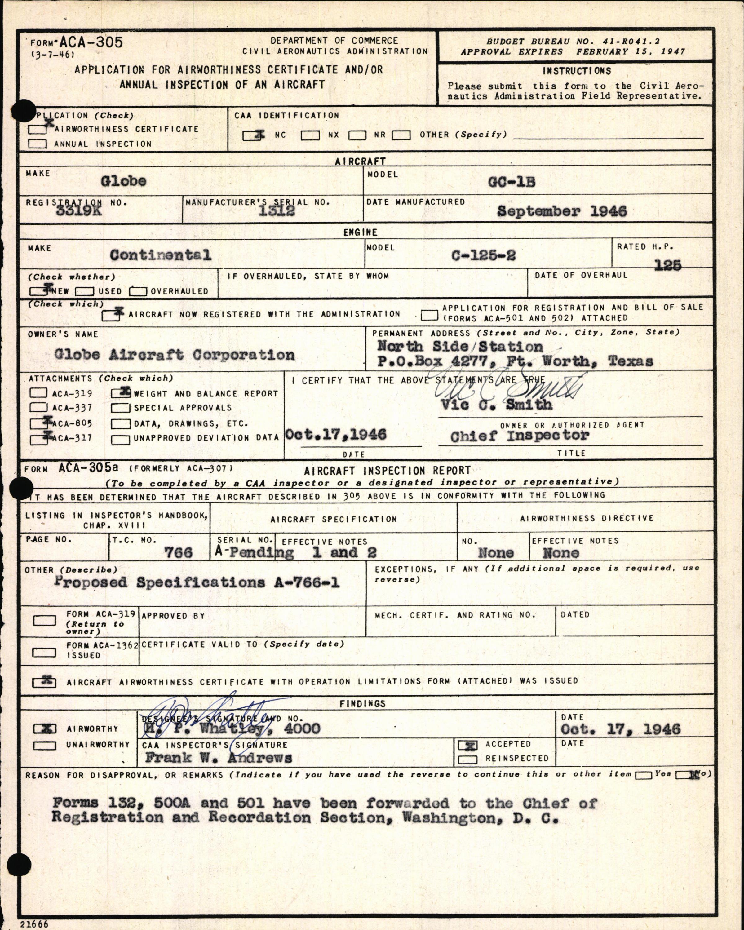 Sample page 5 from AirCorps Library document: Technical Information for Serial Number 1312