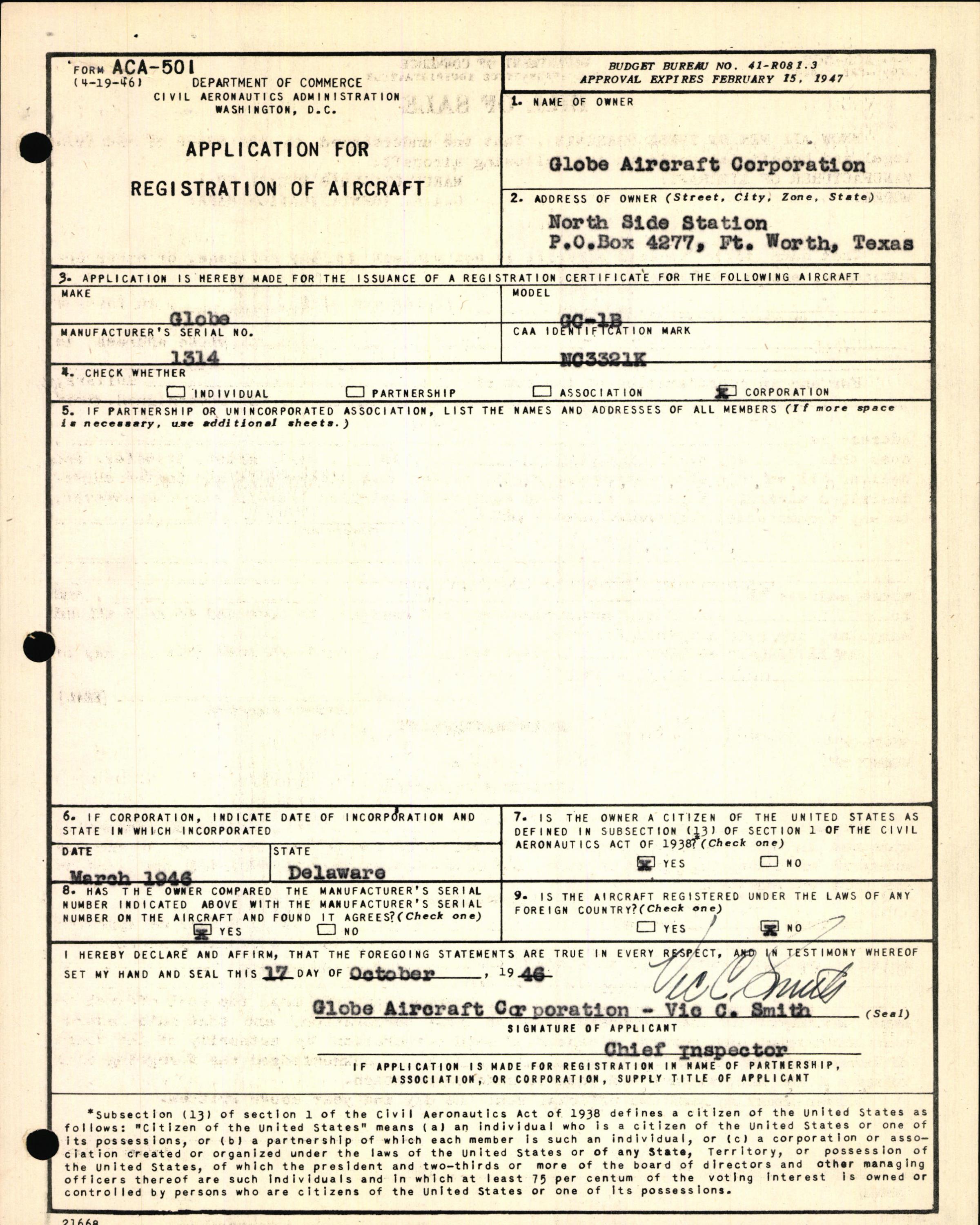 Sample page 3 from AirCorps Library document: Technical Information for Serial Number 1314