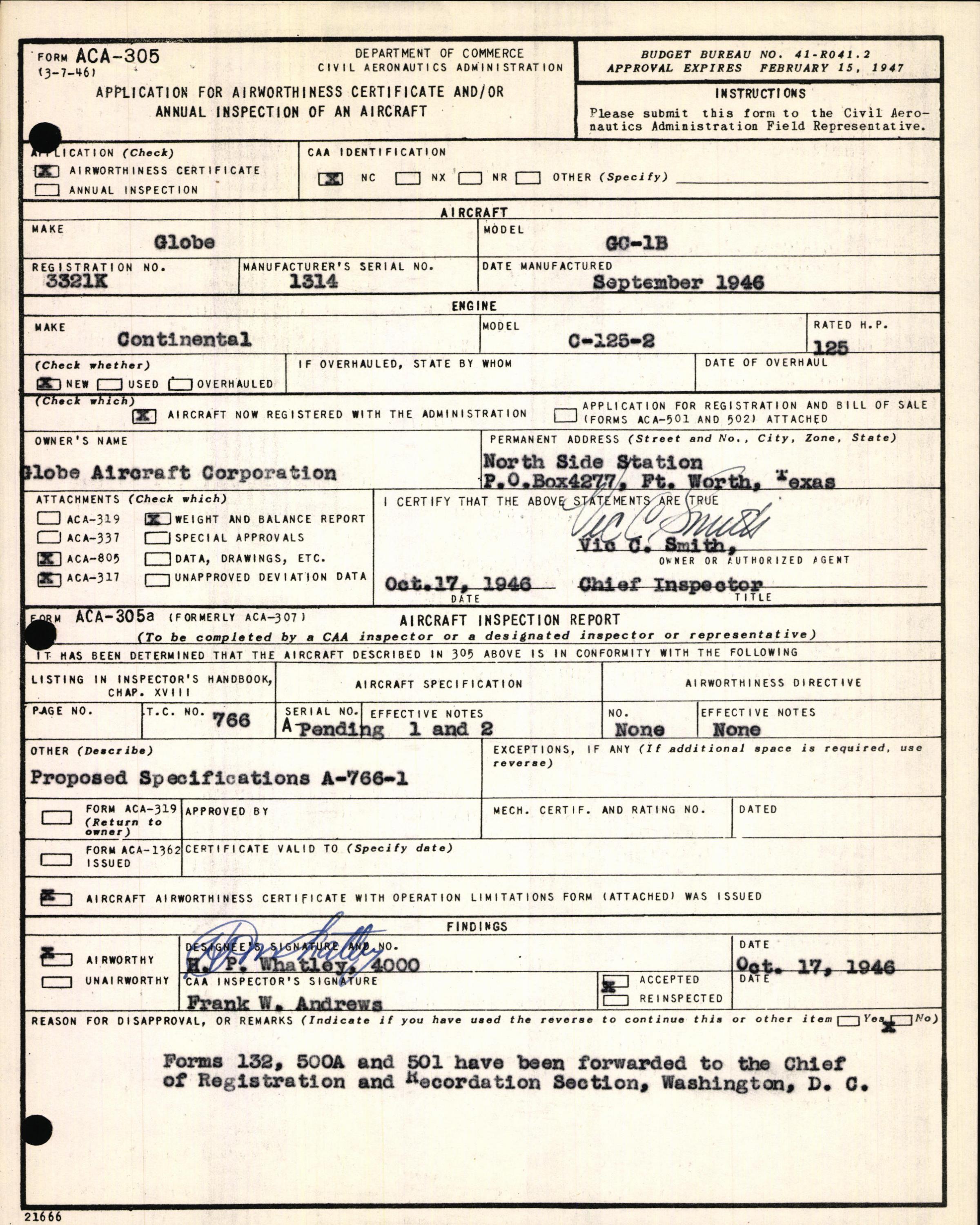 Sample page 5 from AirCorps Library document: Technical Information for Serial Number 1314