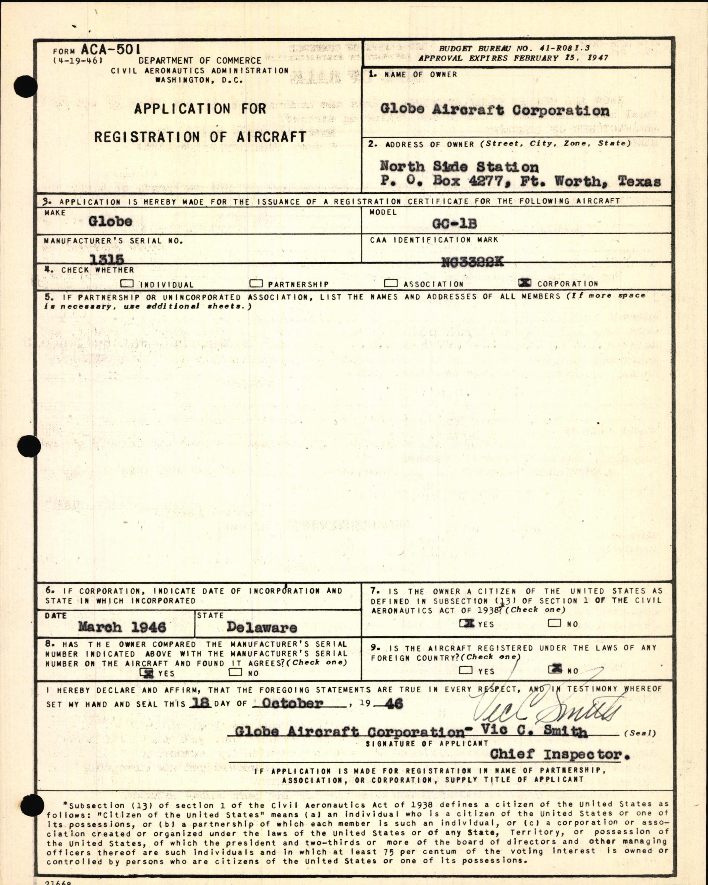 Sample page 5 from AirCorps Library document: Technical Information for Serial Number 1315