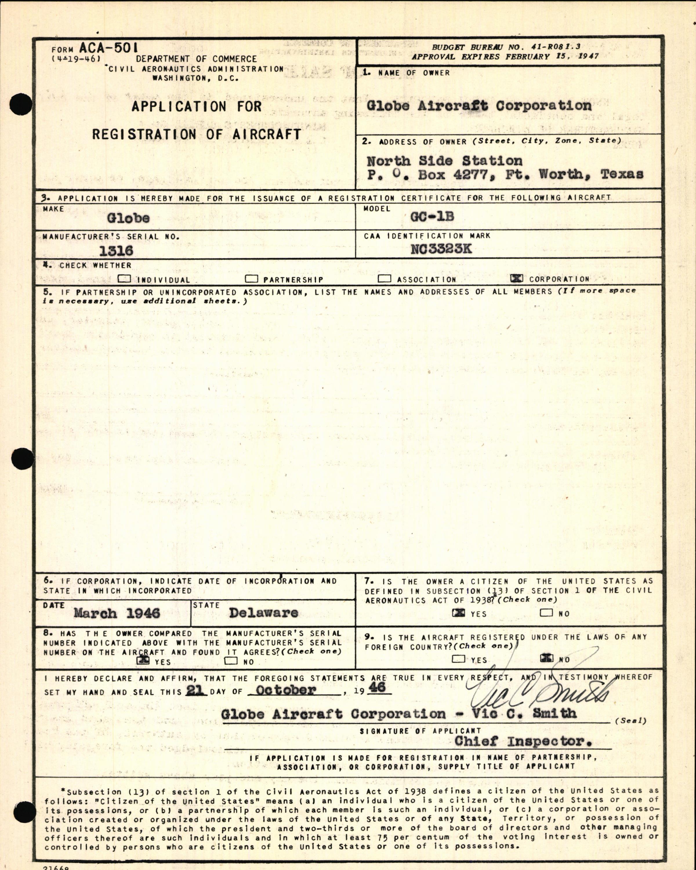 Sample page 5 from AirCorps Library document: Technical Information for Serial Number 1316