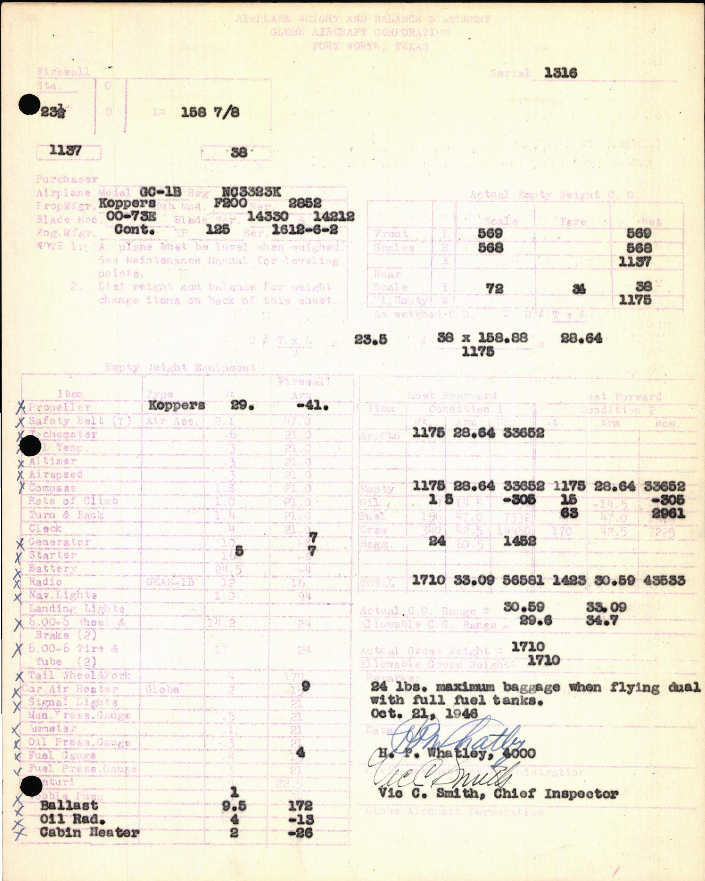 Sample page 7 from AirCorps Library document: Technical Information for Serial Number 1316