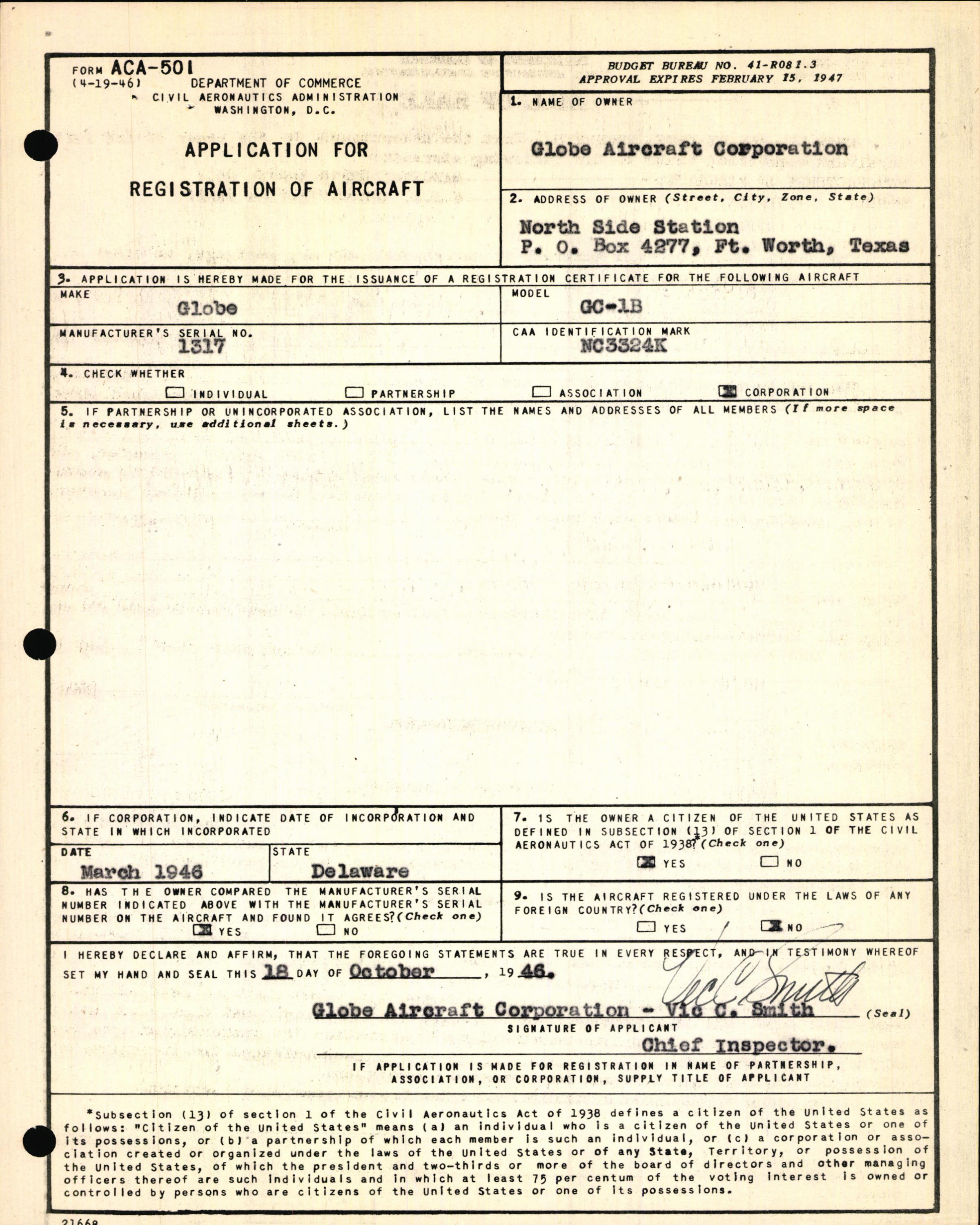 Sample page 5 from AirCorps Library document: Technical Information for Serial Number 1317