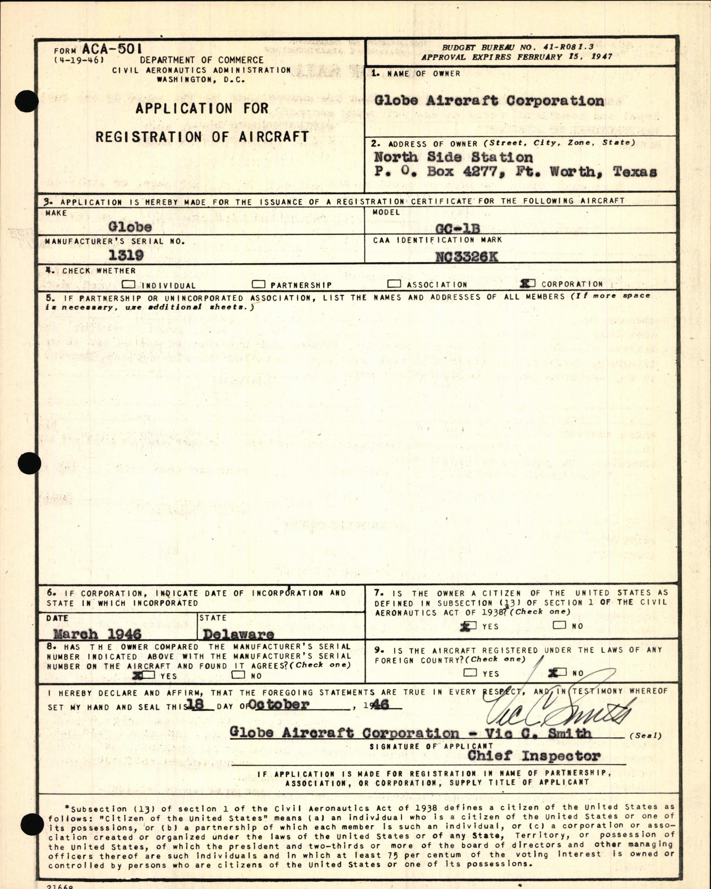 Sample page 5 from AirCorps Library document: Technical Information for Serial Number 1319