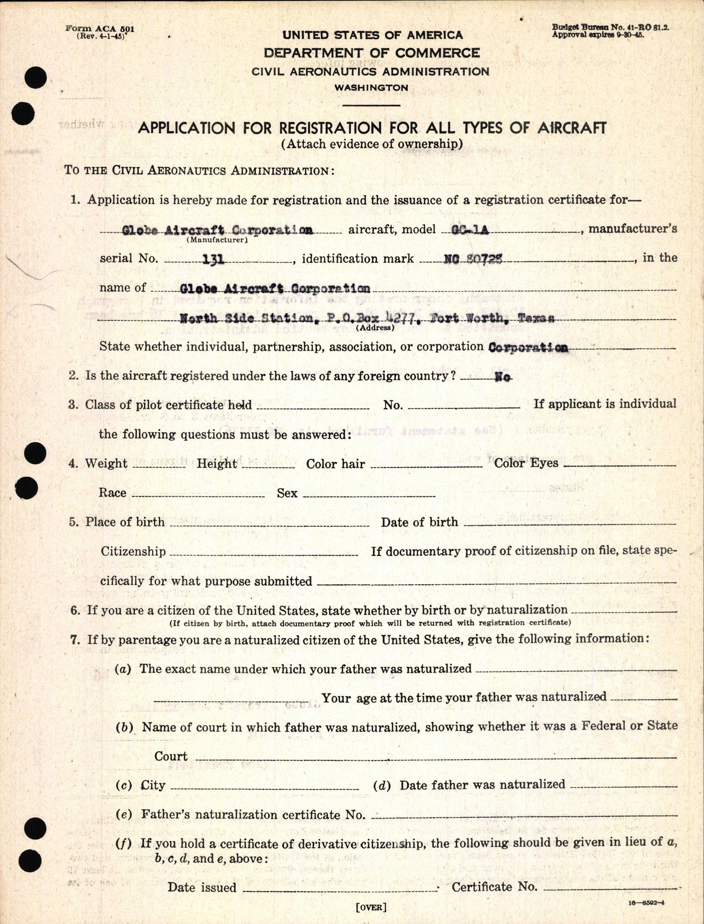 Sample page 7 from AirCorps Library document: Technical Information for Serial Number 131