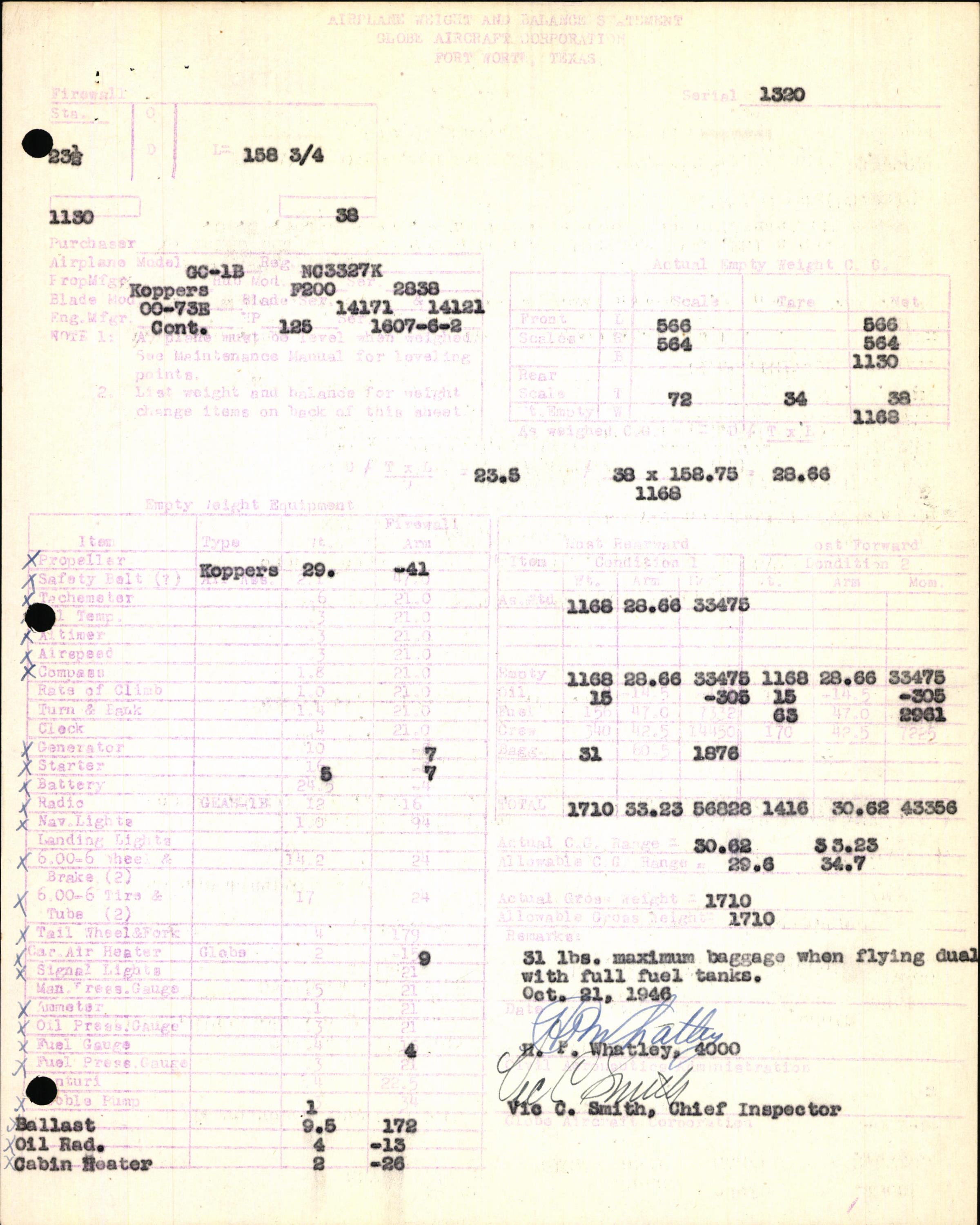 Sample page 7 from AirCorps Library document: Technical Information for Serial Number 1320