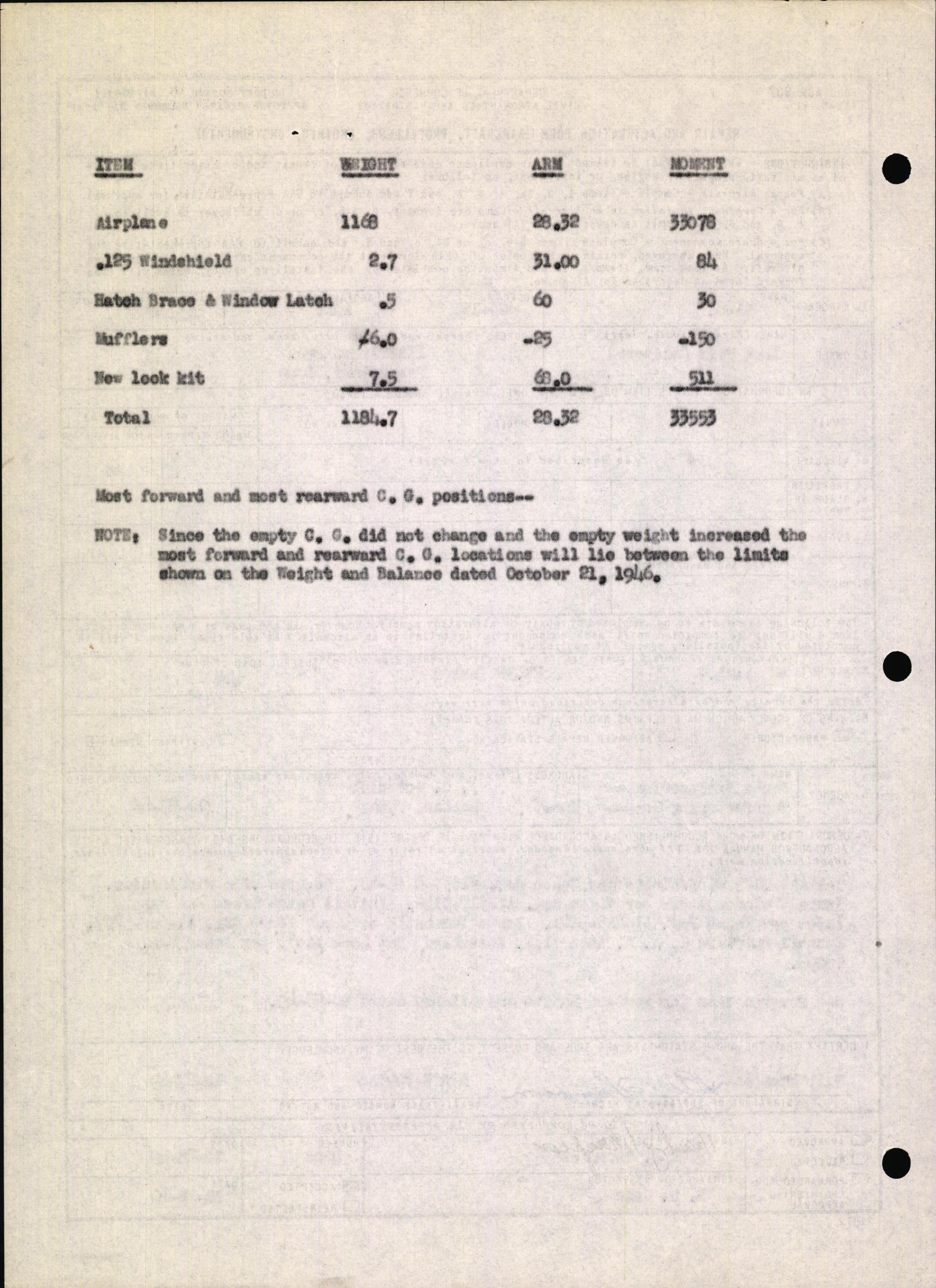 Sample page 4 from AirCorps Library document: Technical Information for Serial Number 1321